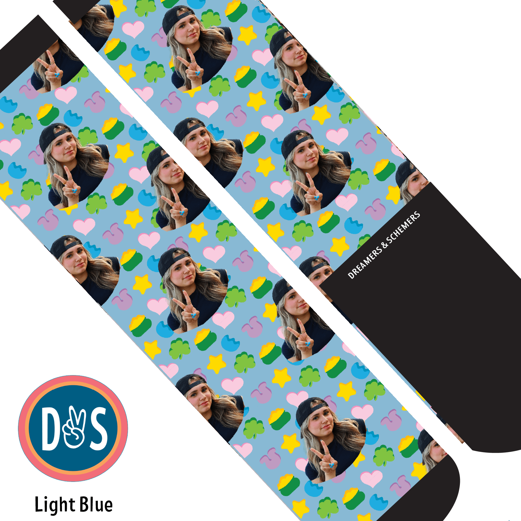 Custom AL Custom Socks Adult / Light Blue Custom Solo with Lucky Treats Socks 1 Photo equestrian boot socks boot socks thin socks riding socks pattern socks tall socks funny socks knee high socks horse socks horse show socks