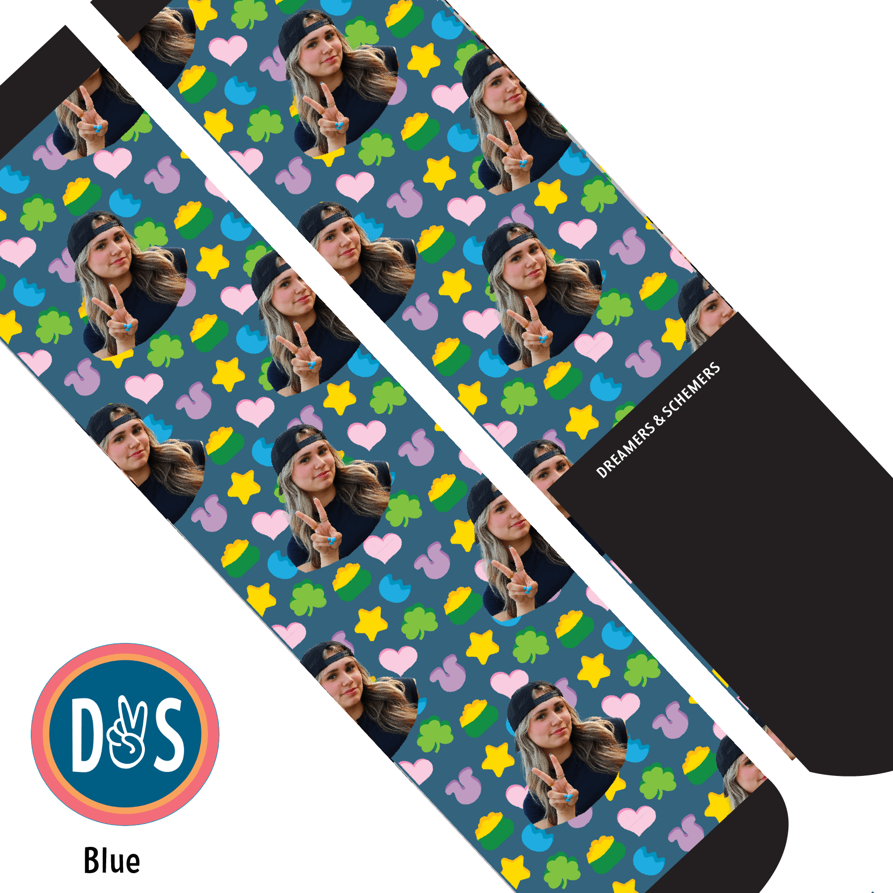 Custom AL Custom Socks Adult / Blue Custom Solo with Lucky Treats Socks 1 Photo equestrian boot socks boot socks thin socks riding socks pattern socks tall socks funny socks knee high socks horse socks horse show socks