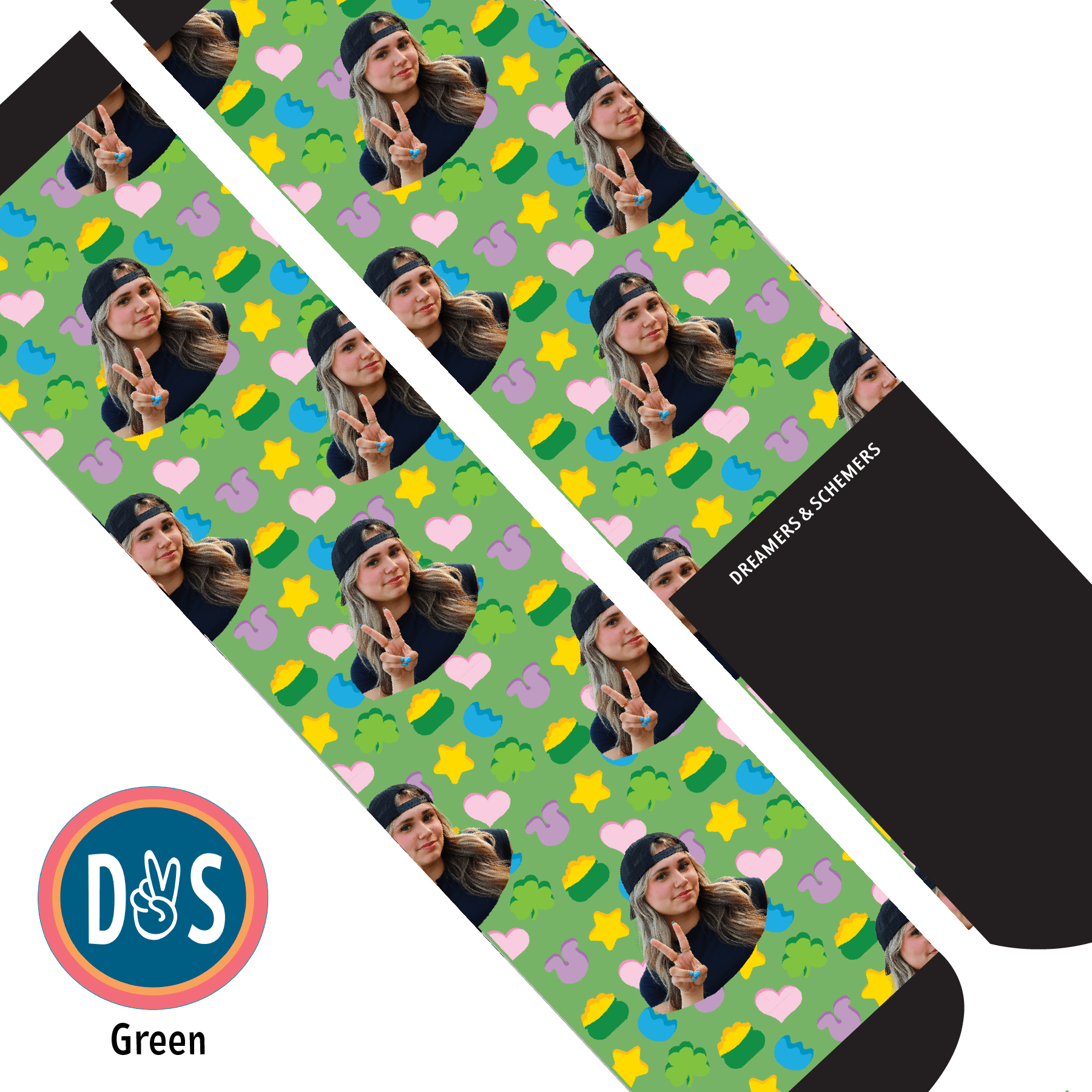 Custom AL Custom Socks Adult / Green Custom Solo with Lucky Treats Socks 1 Photo equestrian boot socks boot socks thin socks riding socks pattern socks tall socks funny socks knee high socks horse socks horse show socks