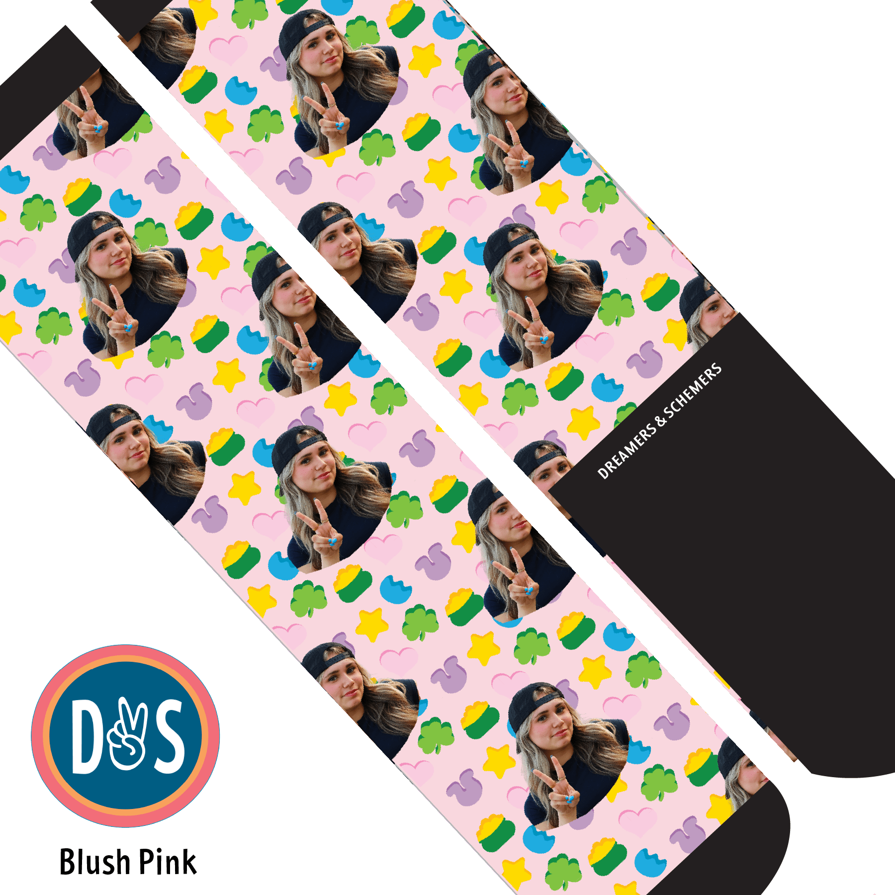 Custom AL Custom Socks Adult / Blush Pink Custom Solo with Lucky Treats Socks 1 Photo equestrian boot socks boot socks thin socks riding socks pattern socks tall socks funny socks knee high socks horse socks horse show socks