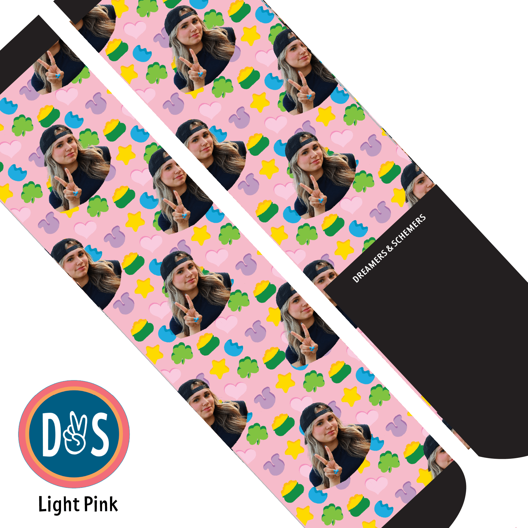 Custom AL Custom Socks Adult / Light Pink Custom Solo with Lucky Treats Socks 1 Photo equestrian boot socks boot socks thin socks riding socks pattern socks tall socks funny socks knee high socks horse socks horse show socks
