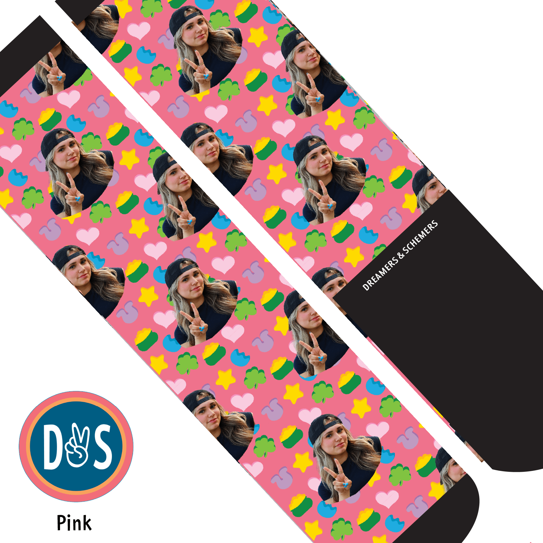Custom AL Custom Socks Adult / Pink Custom Solo with Lucky Treats Socks 1 Photo equestrian boot socks boot socks thin socks riding socks pattern socks tall socks funny socks knee high socks horse socks horse show socks