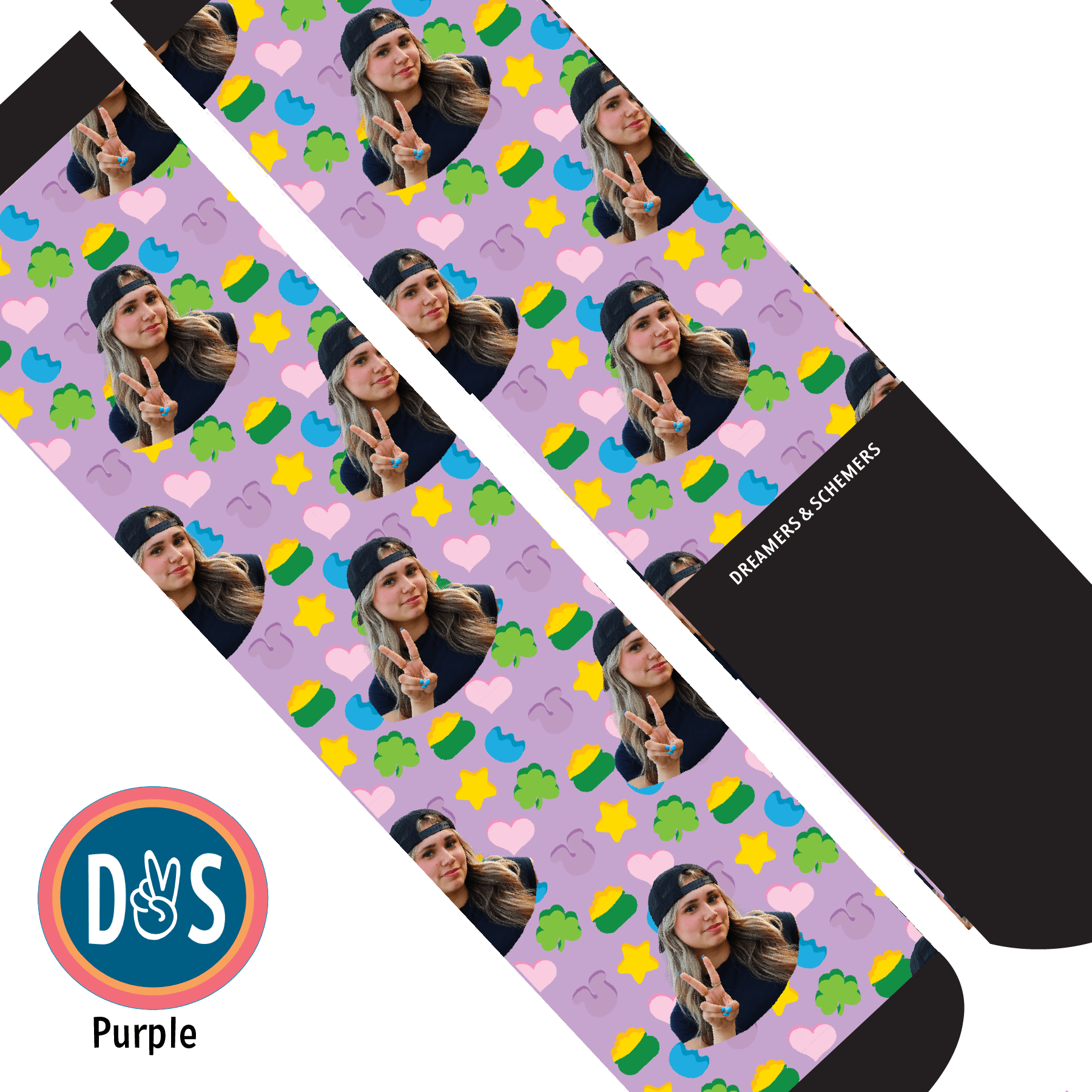 Custom AL Custom Socks Adult / Purple Custom Solo with Lucky Treats Socks 1 Photo equestrian boot socks boot socks thin socks riding socks pattern socks tall socks funny socks knee high socks horse socks horse show socks