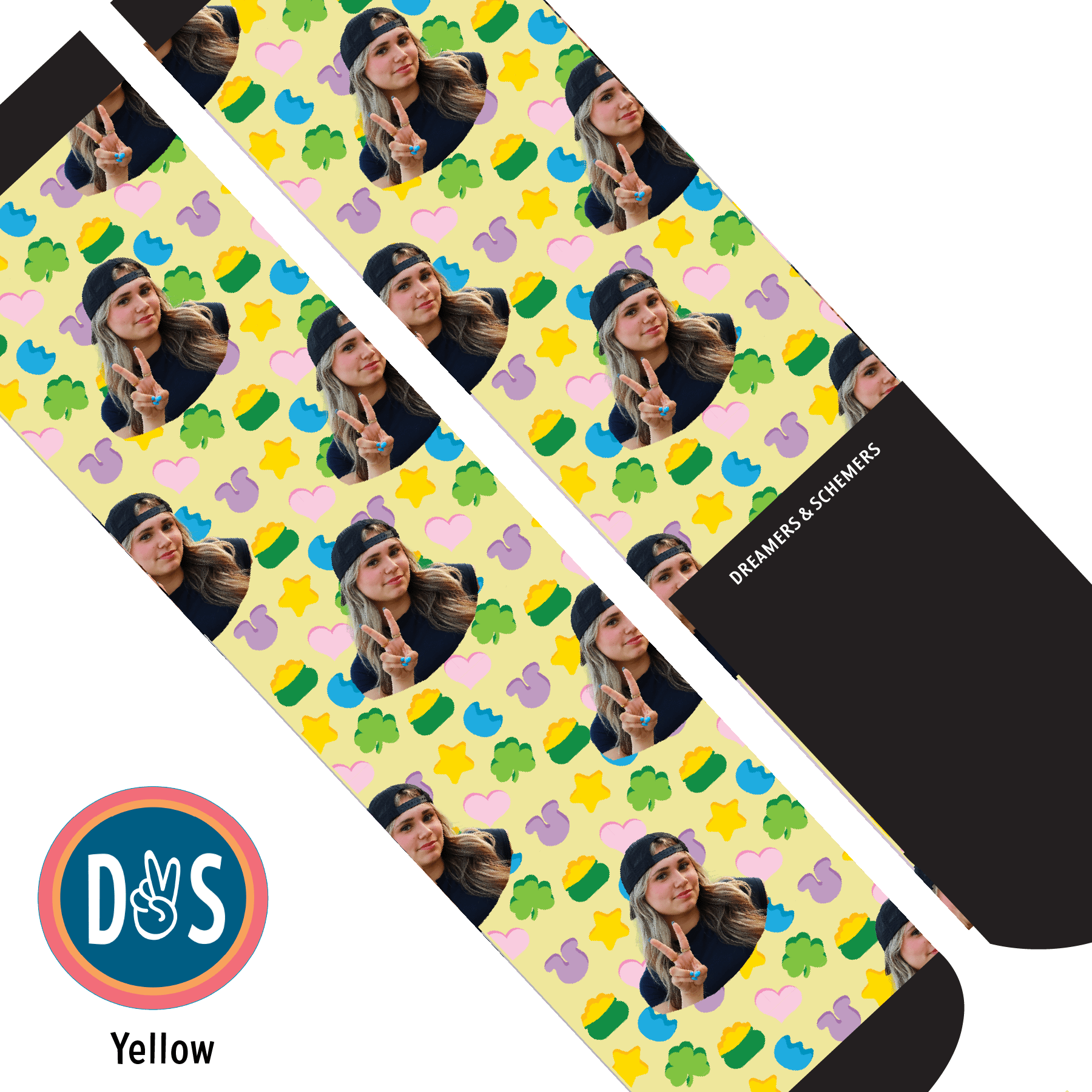Custom AL Custom Socks Adult / Yellow Custom Solo with Lucky Treats Socks 1 Photo equestrian boot socks boot socks thin socks riding socks pattern socks tall socks funny socks knee high socks horse socks horse show socks