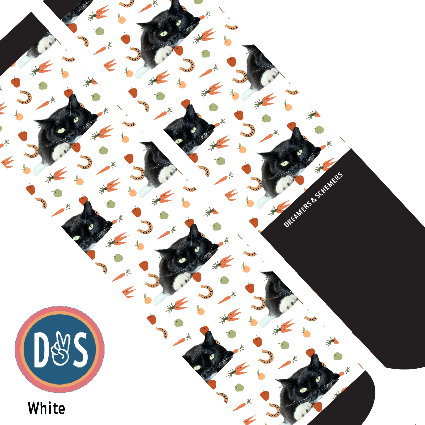 Custom AL Custom Socks Adult / White Custom Solo with Stable Snackies Socks 1 Photo equestrian boot socks boot socks thin socks riding socks pattern socks tall socks funny socks knee high socks horse socks horse show socks