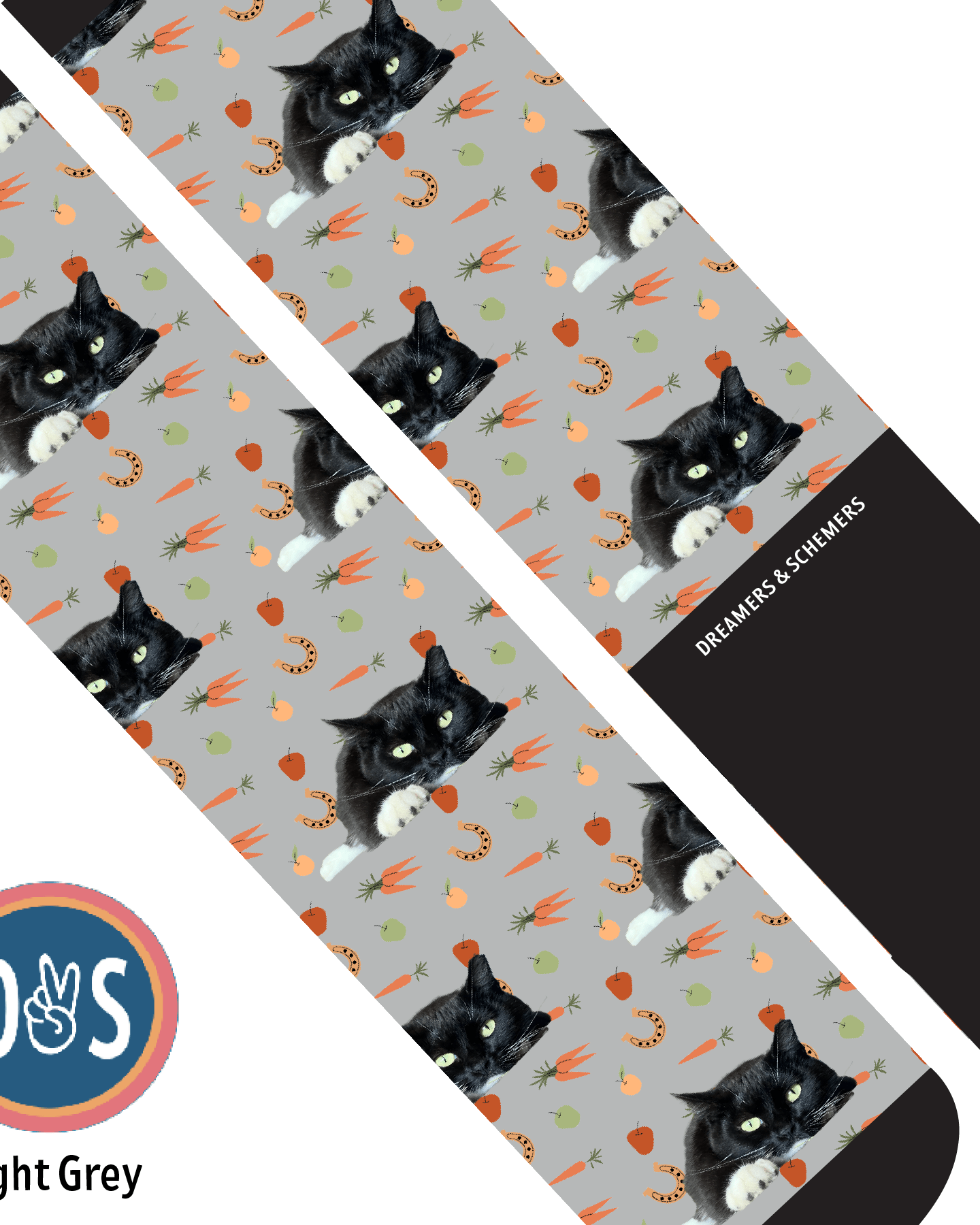 Custom AL Custom Socks Adult / Light Grey Custom Solo with Stable Snackies Socks 1 Photo equestrian boot socks boot socks thin socks riding socks pattern socks tall socks funny socks knee high socks horse socks horse show socks