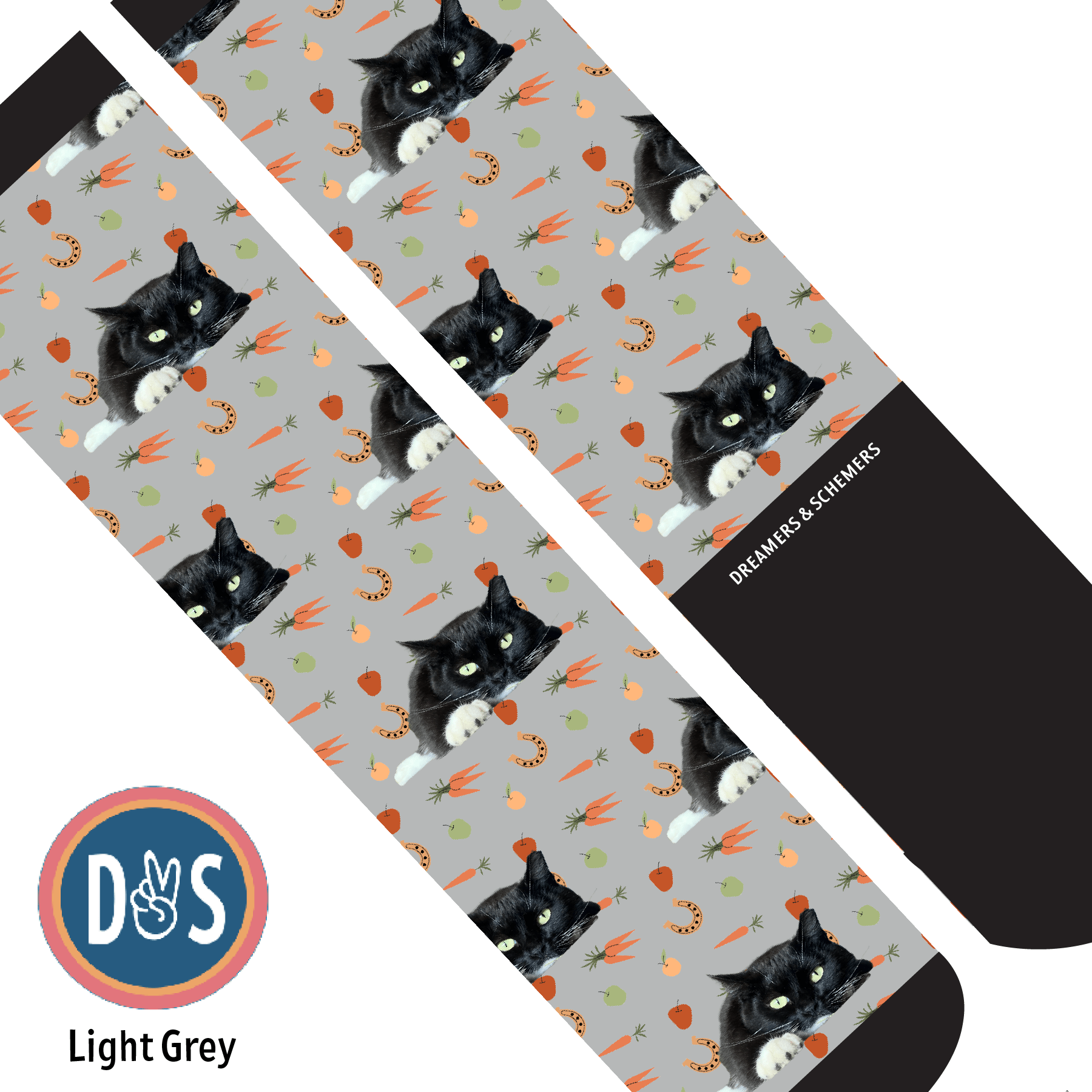 Custom AL Custom Socks Adult / Light Grey Custom Solo with Stable Snackies Socks 1 Photo equestrian boot socks boot socks thin socks riding socks pattern socks tall socks funny socks knee high socks horse socks horse show socks
