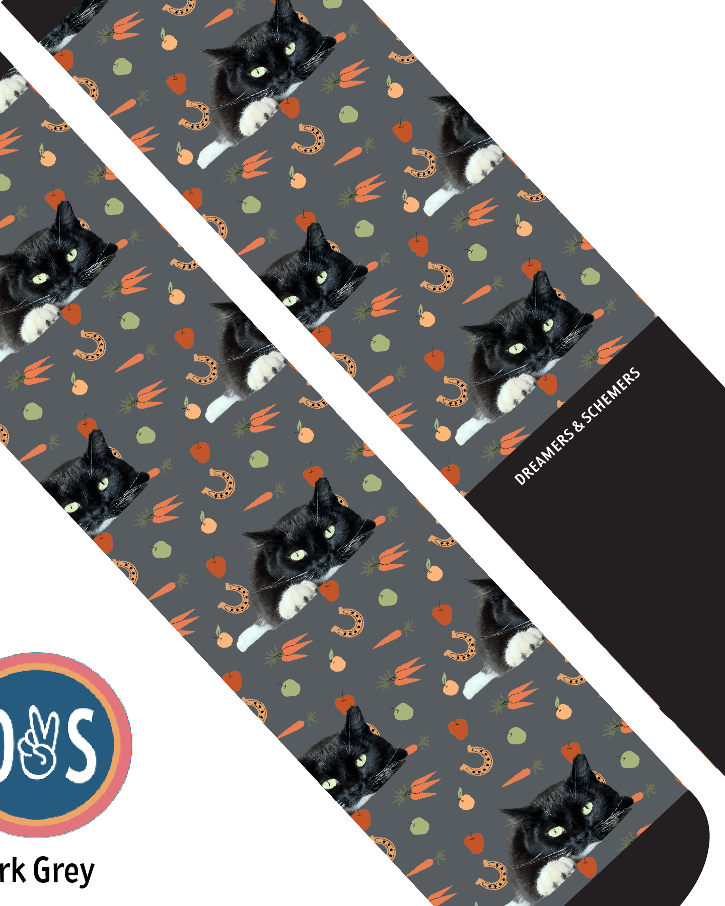 Custom AL Custom Socks Adult / Dark Grey Custom Solo with Stable Snackies Socks 1 Photo equestrian boot socks boot socks thin socks riding socks pattern socks tall socks funny socks knee high socks horse socks horse show socks