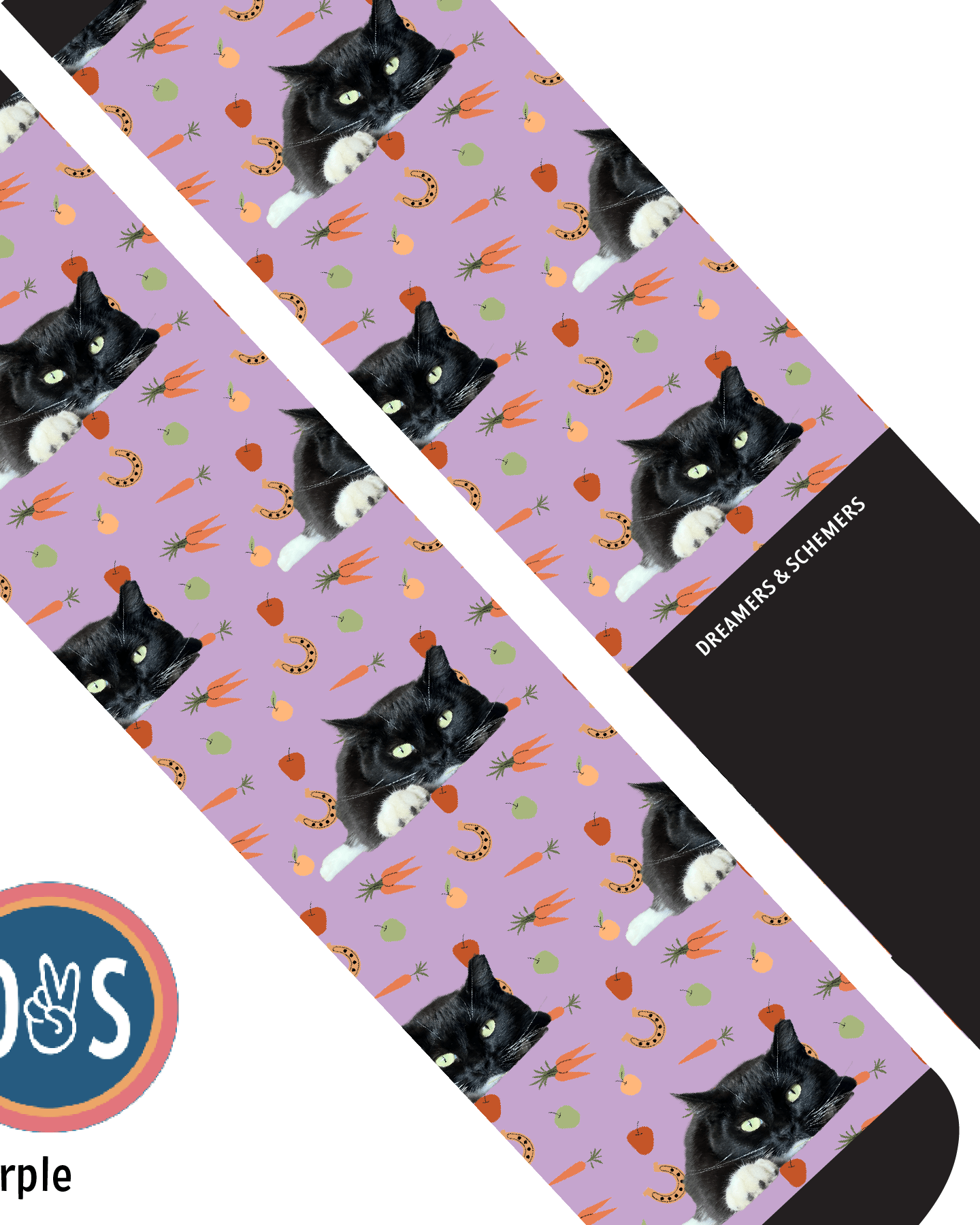 Custom AL Custom Socks Adult / Purple Custom Solo with Stable Snackies Socks 1 Photo equestrian boot socks boot socks thin socks riding socks pattern socks tall socks funny socks knee high socks horse socks horse show socks