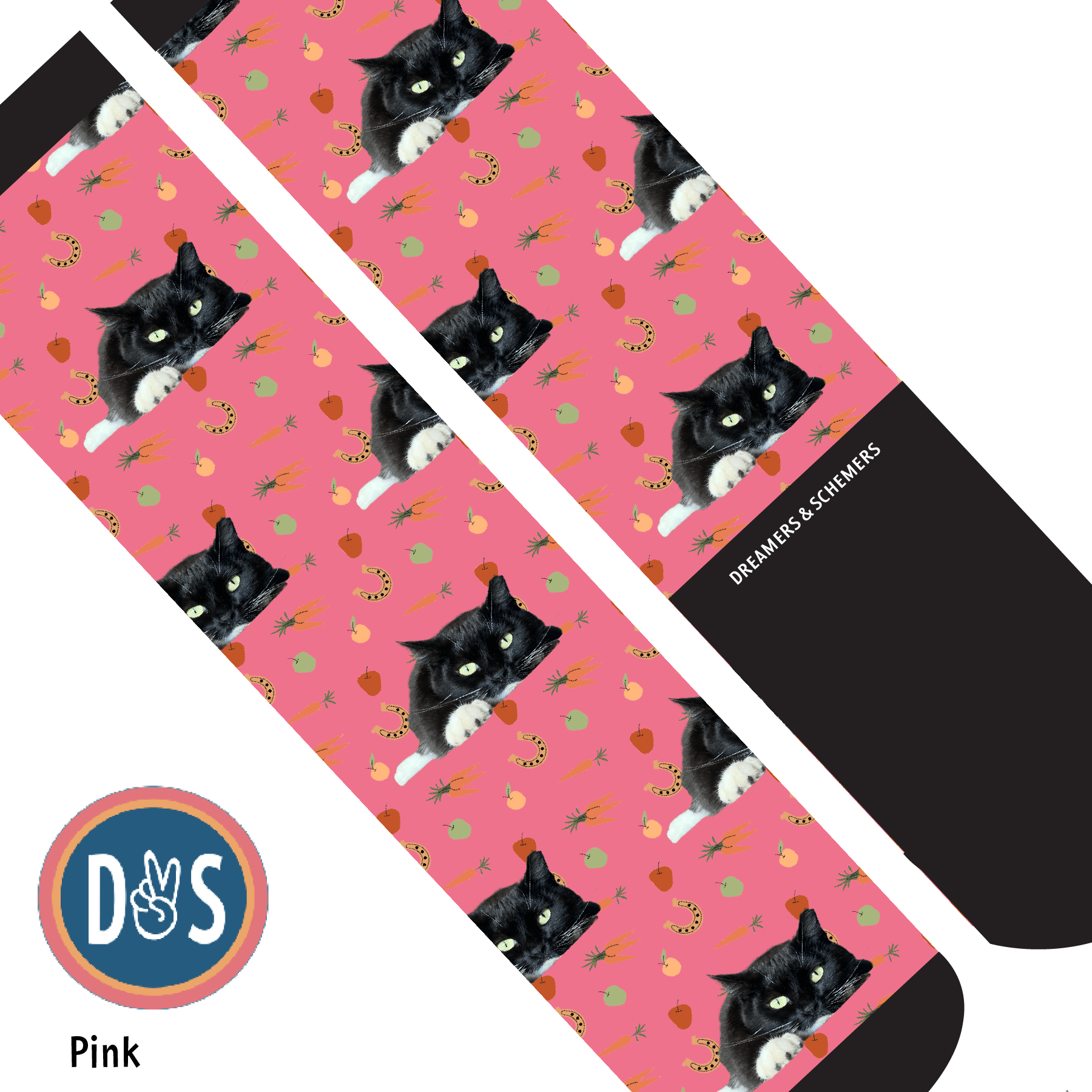 Custom AL Custom Socks Adult / Pink Custom Solo with Stable Snackies Socks 1 Photo equestrian boot socks boot socks thin socks riding socks pattern socks tall socks funny socks knee high socks horse socks horse show socks