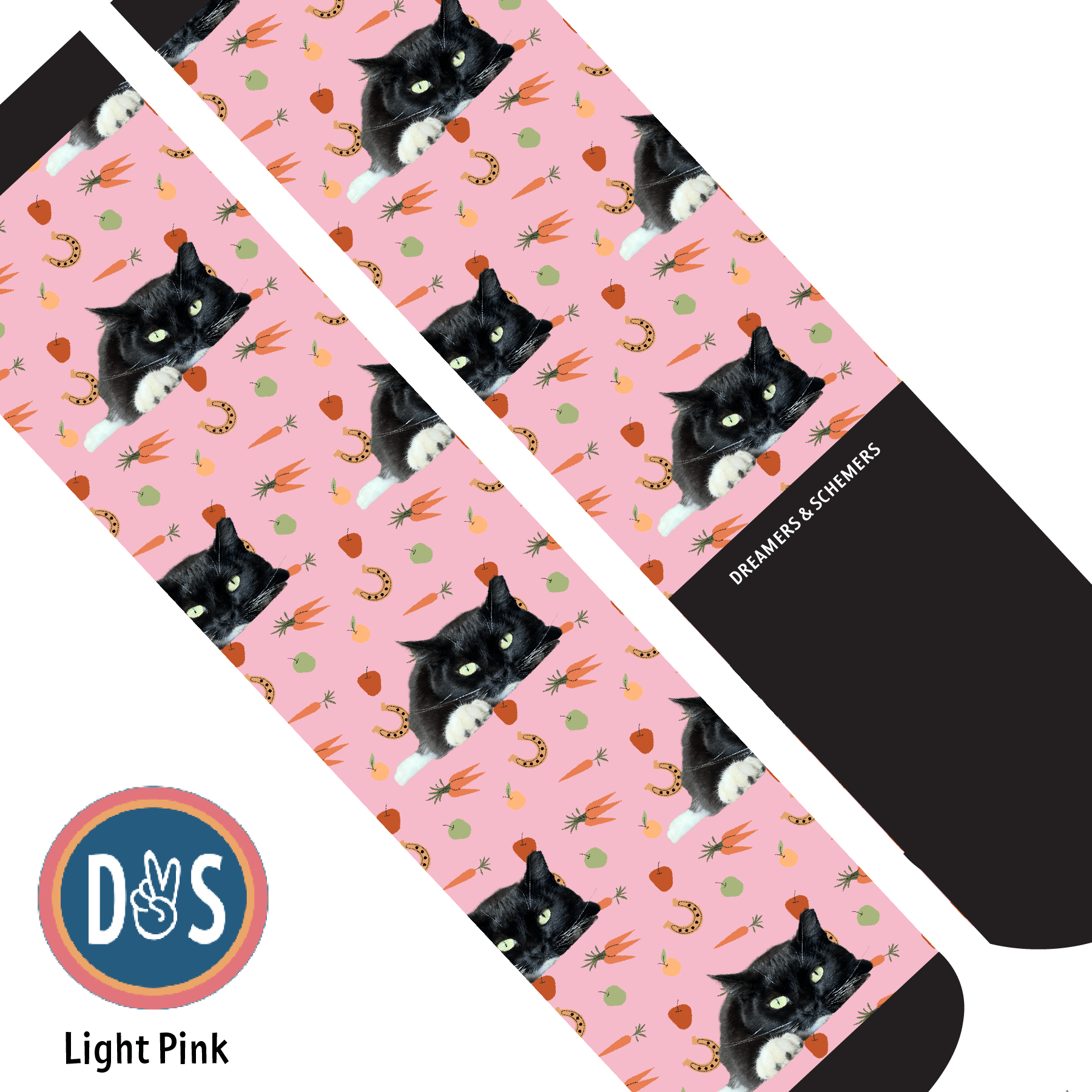 Custom AL Custom Socks Adult / Light Pink Custom Solo with Stable Snackies Socks 1 Photo equestrian boot socks boot socks thin socks riding socks pattern socks tall socks funny socks knee high socks horse socks horse show socks