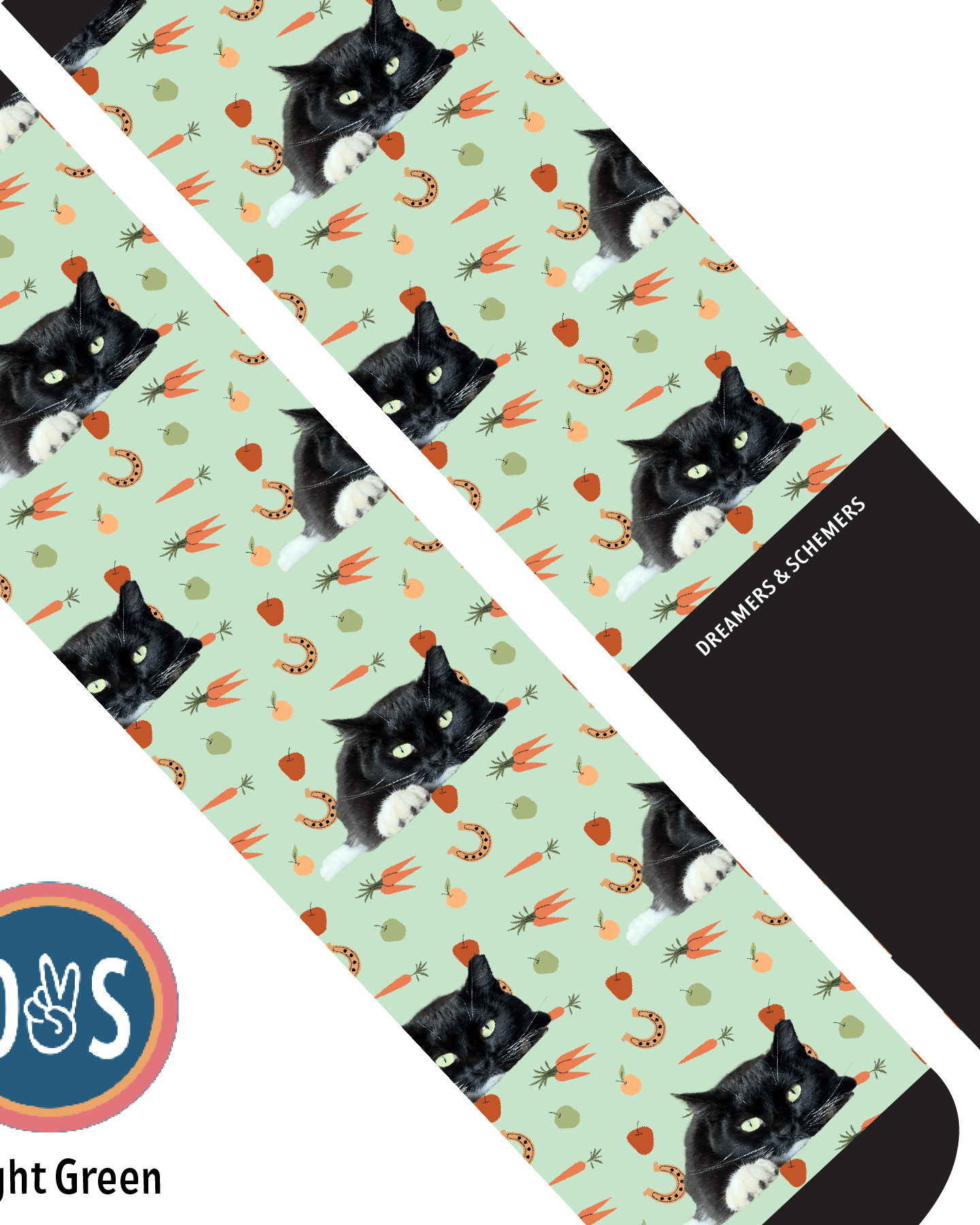 Custom AL Custom Socks Adult / Light Green Custom Solo with Stable Snackies Socks 1 Photo equestrian boot socks boot socks thin socks riding socks pattern socks tall socks funny socks knee high socks horse socks horse show socks