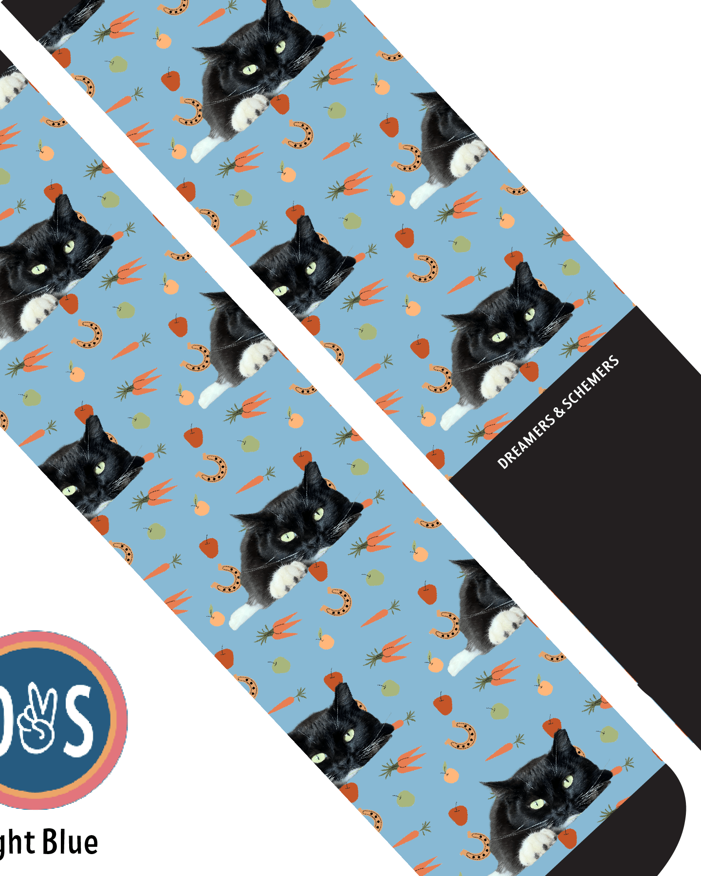 Custom AL Custom Socks Adult / Light Blue Custom Solo with Stable Snackies Socks 1 Photo equestrian boot socks boot socks thin socks riding socks pattern socks tall socks funny socks knee high socks horse socks horse show socks