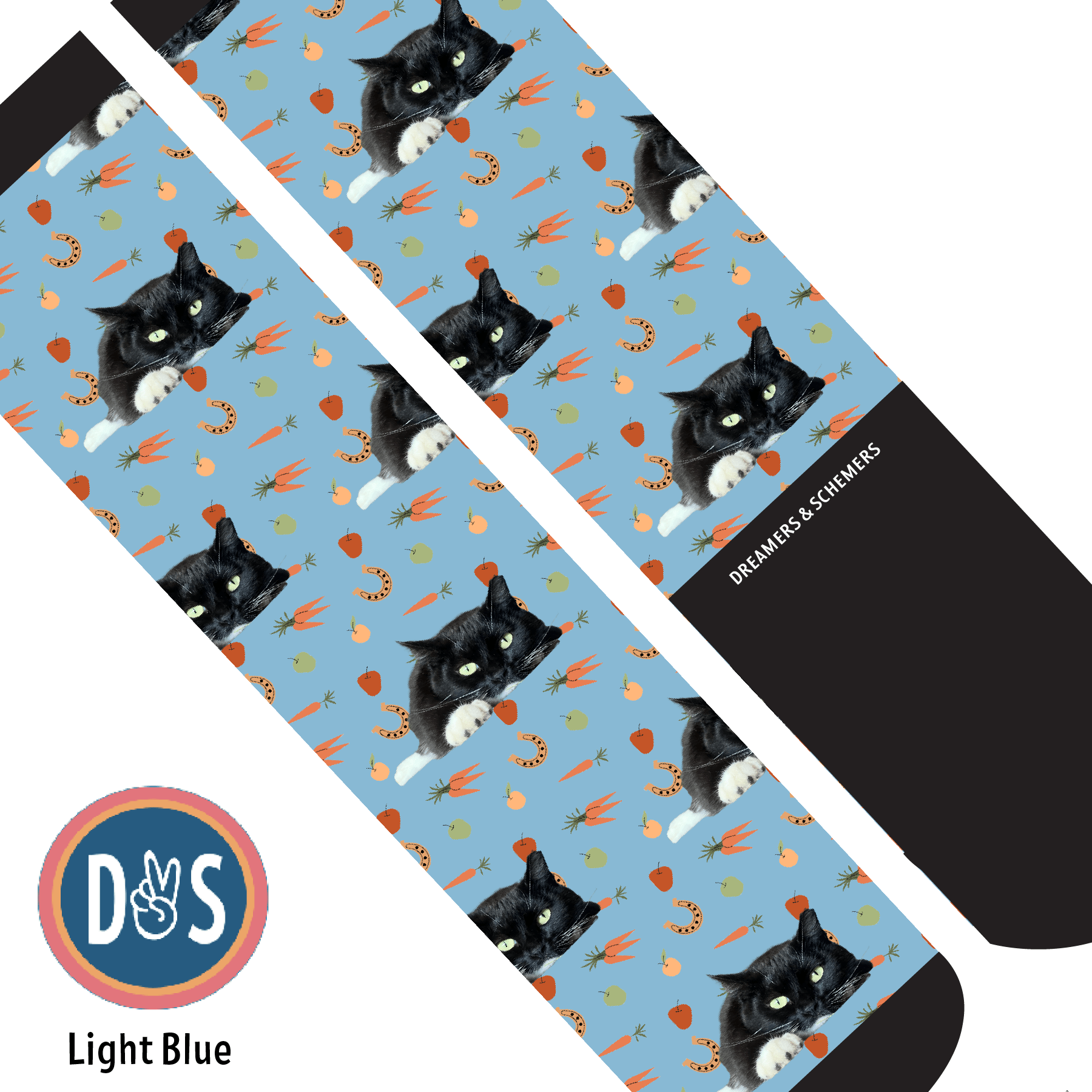 Custom AL Custom Socks Adult / Light Blue Custom Solo with Stable Snackies Socks 1 Photo equestrian boot socks boot socks thin socks riding socks pattern socks tall socks funny socks knee high socks horse socks horse show socks