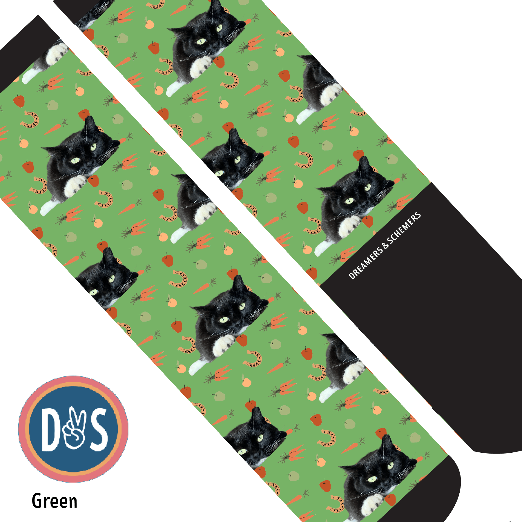 Custom AL Custom Socks Adult / Green Custom Solo with Stable Snackies Socks 1 Photo equestrian boot socks boot socks thin socks riding socks pattern socks tall socks funny socks knee high socks horse socks horse show socks