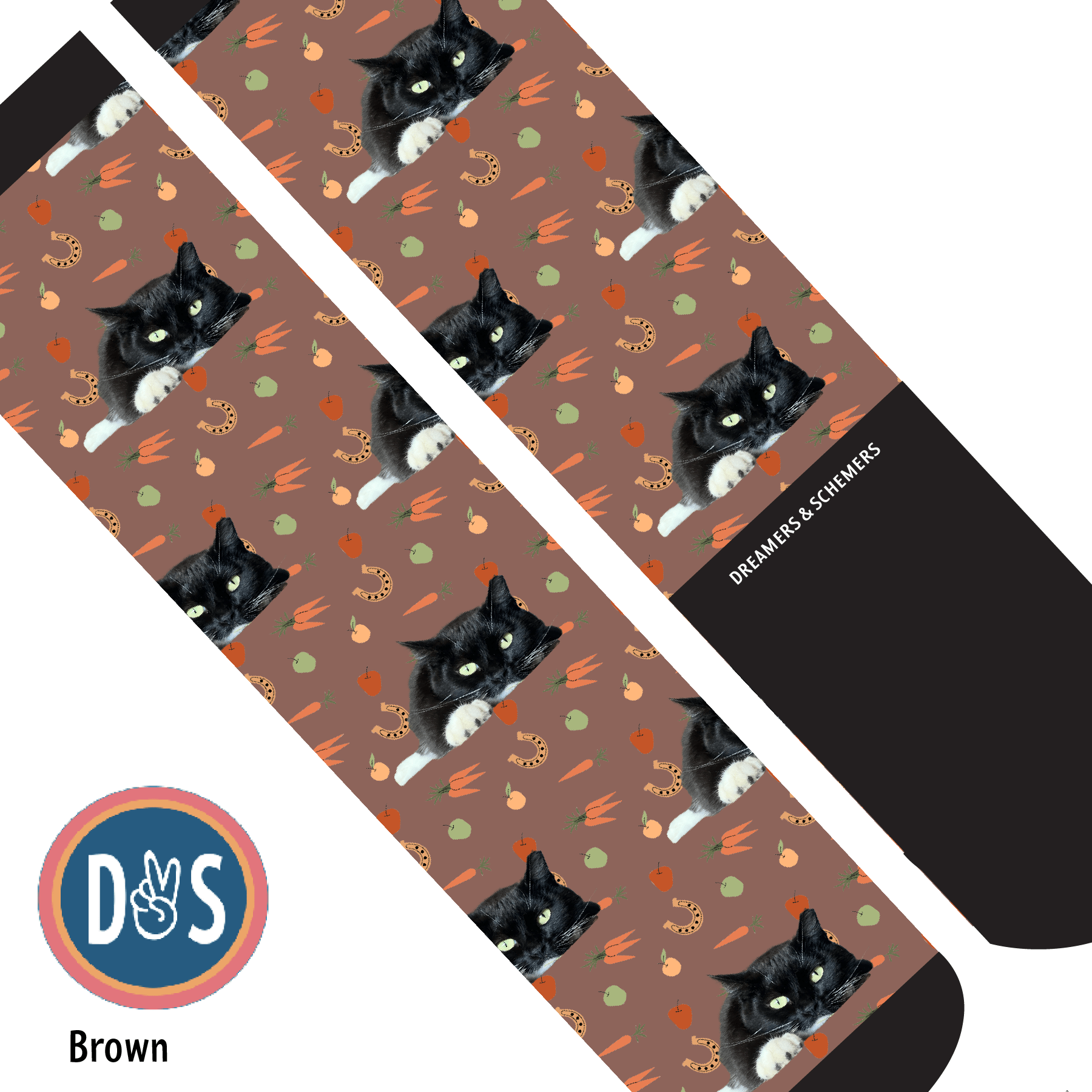 Custom AL Custom Socks Adult / Brown Custom Solo with Stable Snackies Socks 1 Photo equestrian boot socks boot socks thin socks riding socks pattern socks tall socks funny socks knee high socks horse socks horse show socks