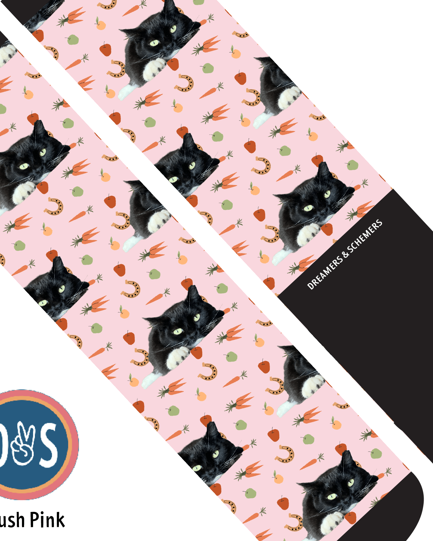 Custom AL Custom Socks Adult / Blush Pink Custom Solo with Stable Snackies Socks 1 Photo equestrian boot socks boot socks thin socks riding socks pattern socks tall socks funny socks knee high socks horse socks horse show socks