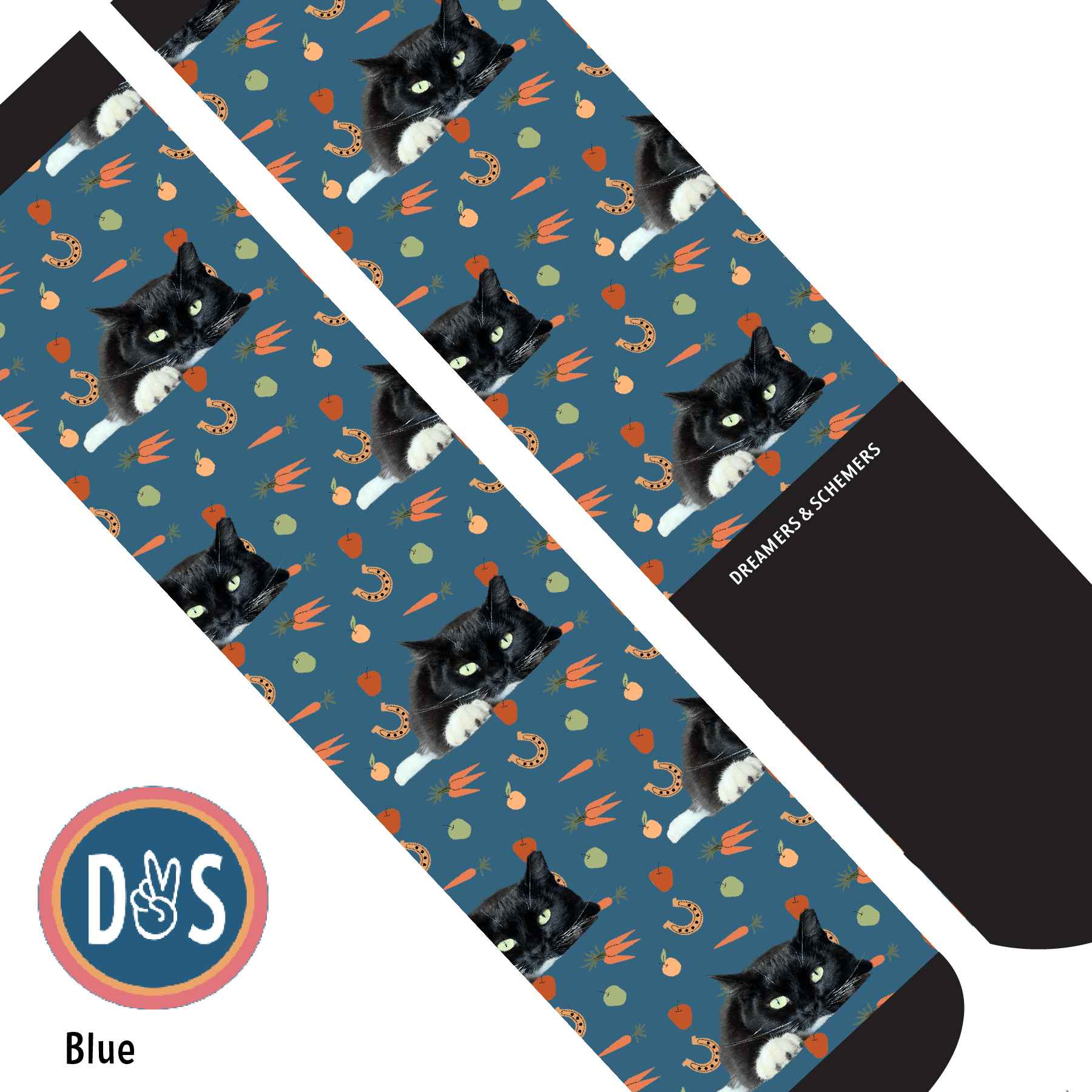 Custom AL Custom Socks Adult / Blue Custom Solo with Stable Snackies Socks 1 Photo equestrian boot socks boot socks thin socks riding socks pattern socks tall socks funny socks knee high socks horse socks horse show socks