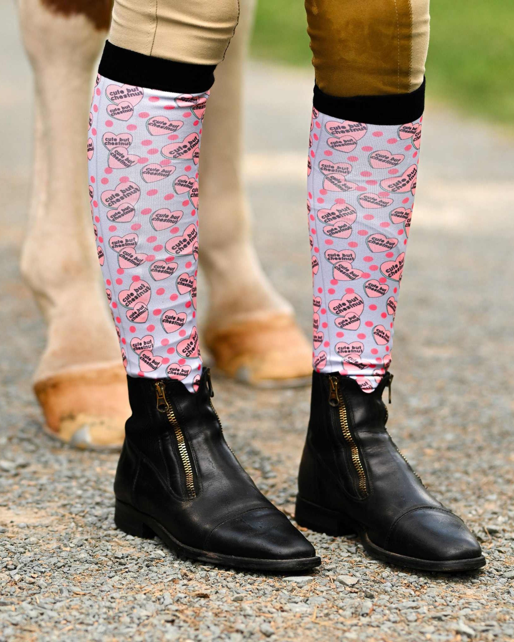 dreamers & schemers Pair & A Spare Cute but Chestnut Pair & A Spare Socks equestrian boot socks boot socks thin socks riding socks pattern socks tall socks funny socks knee high socks horse socks horse show socks