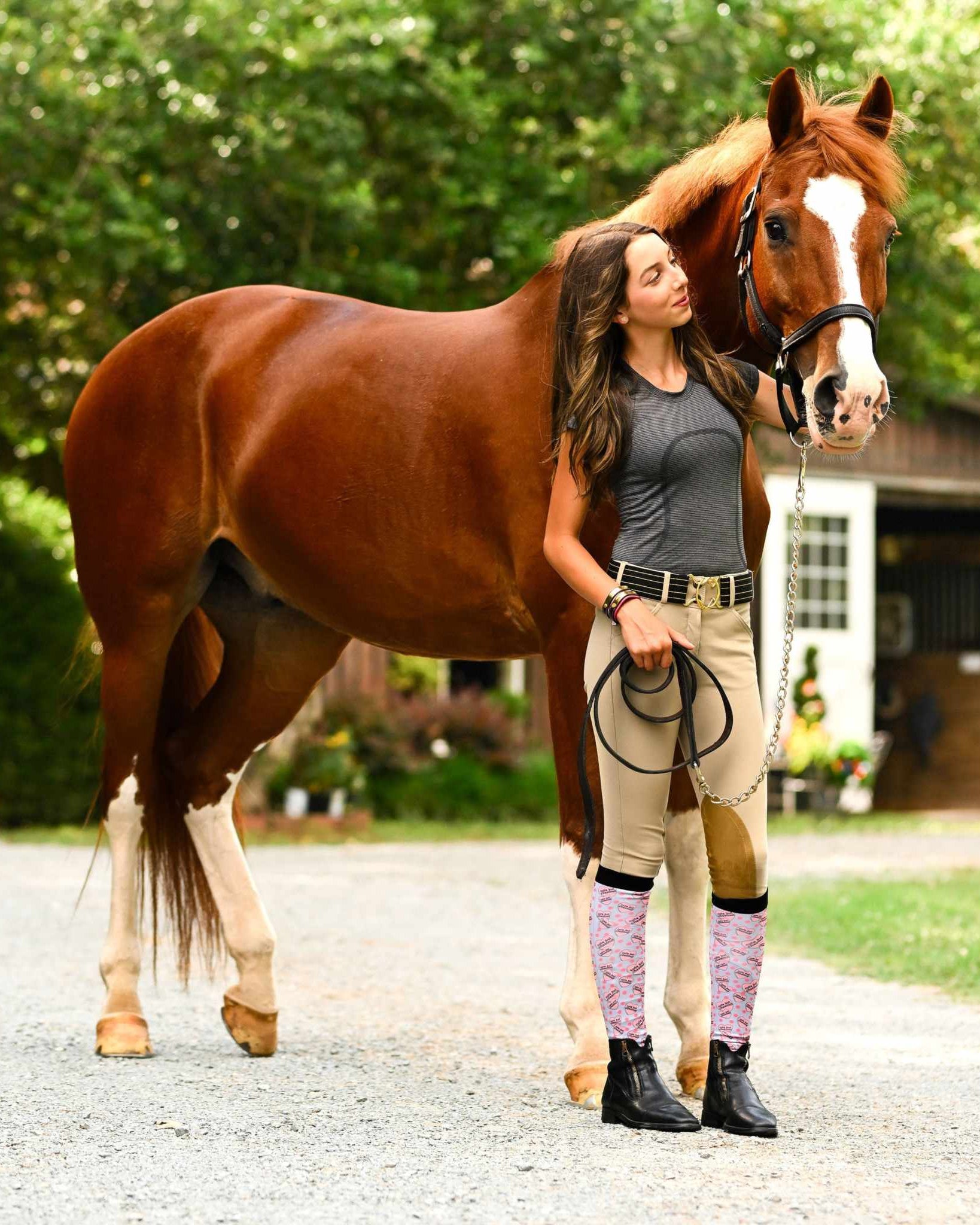 dreamers & schemers Pair & A Spare Cute but Chestnut Pair & A Spare Socks equestrian boot socks boot socks thin socks riding socks pattern socks tall socks funny socks knee high socks horse socks horse show socks