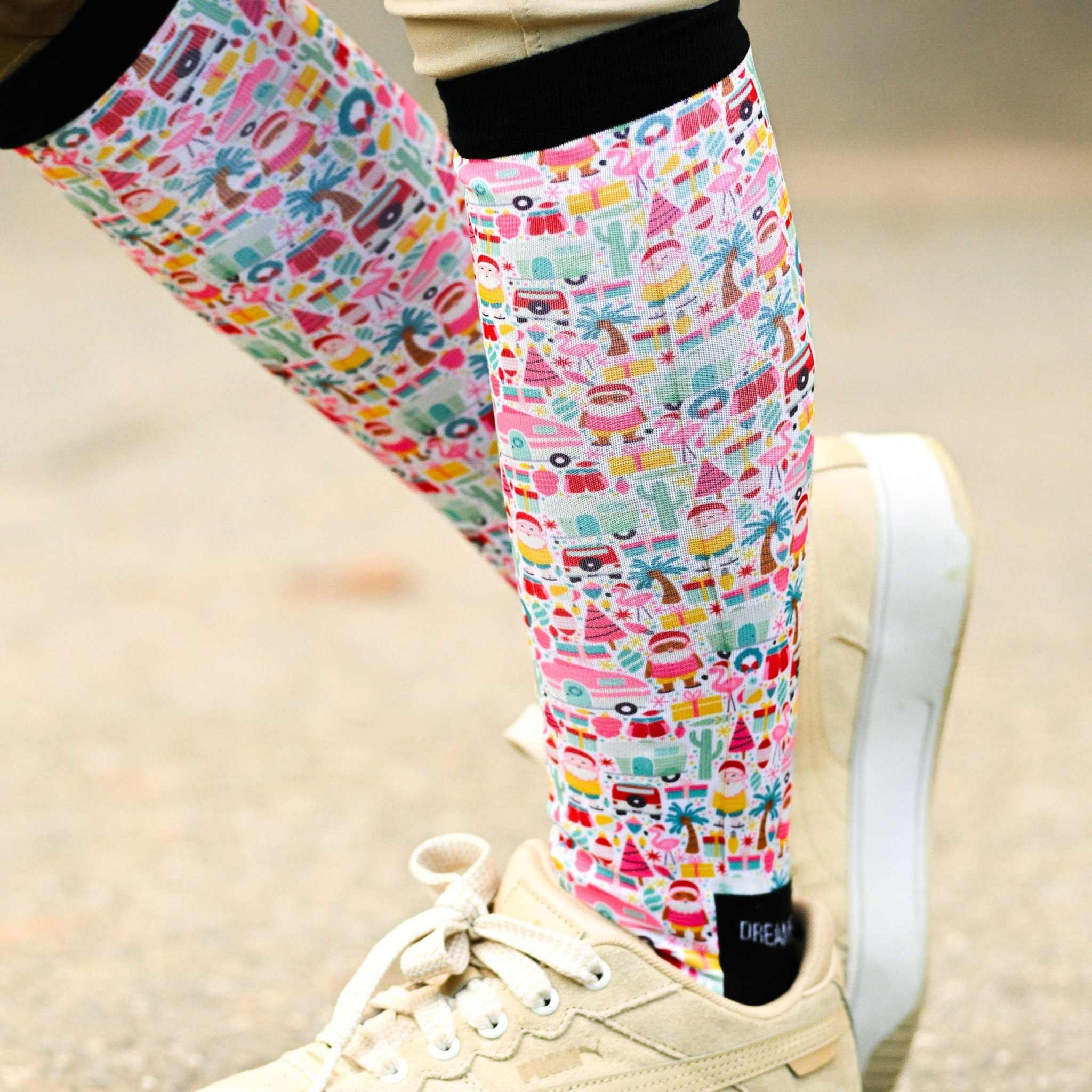 dreamers & schemers Pair & A Spare Deck the Palms Pair & A Spare Socks equestrian boot socks boot socks thin socks riding socks pattern socks tall socks funny socks knee high socks horse socks horse show socks