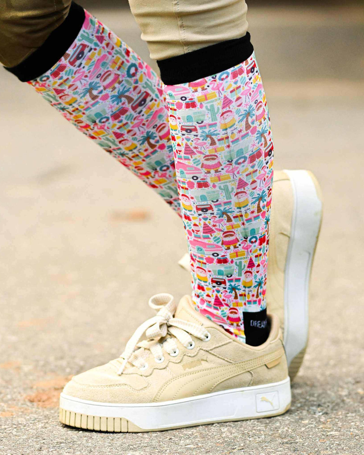dreamers & schemers Pair & A Spare Deck the Palms Pair & A Spare Socks equestrian boot socks boot socks thin socks riding socks pattern socks tall socks funny socks knee high socks horse socks horse show socks