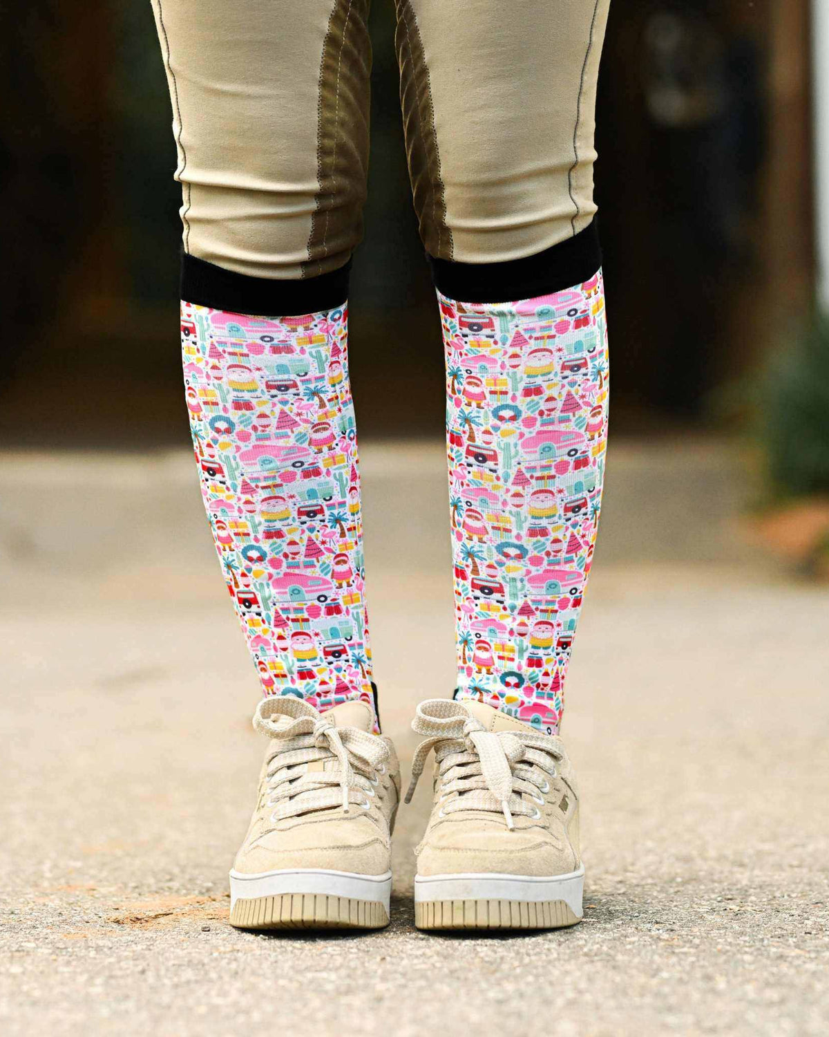 dreamers & schemers Pair & A Spare Deck the Palms Pair & A Spare Socks equestrian boot socks boot socks thin socks riding socks pattern socks tall socks funny socks knee high socks horse socks horse show socks
