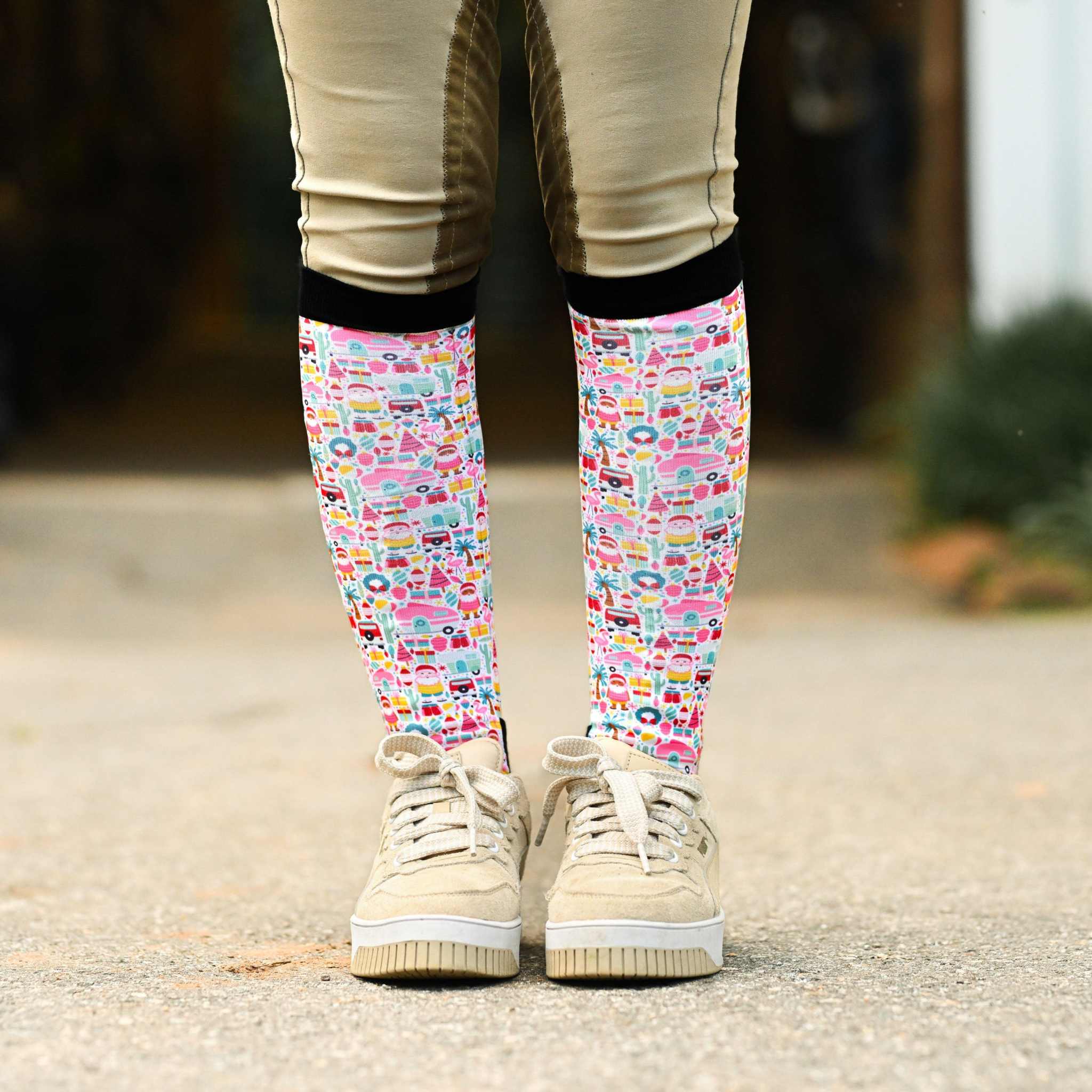 dreamers & schemers Pair & A Spare Deck the Palms Pair & A Spare Socks equestrian boot socks boot socks thin socks riding socks pattern socks tall socks funny socks knee high socks horse socks horse show socks