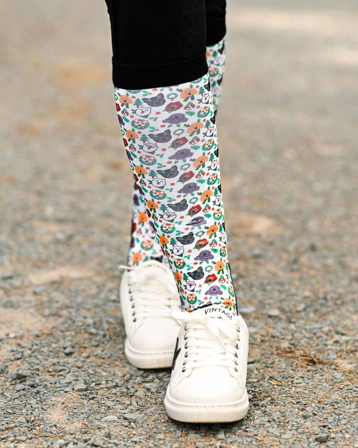 dreamers & schemers Pair & A Spare Deck the Paws Pair & A Spare Socks equestrian boot socks boot socks thin socks riding socks pattern socks tall socks funny socks knee high socks horse socks horse show socks