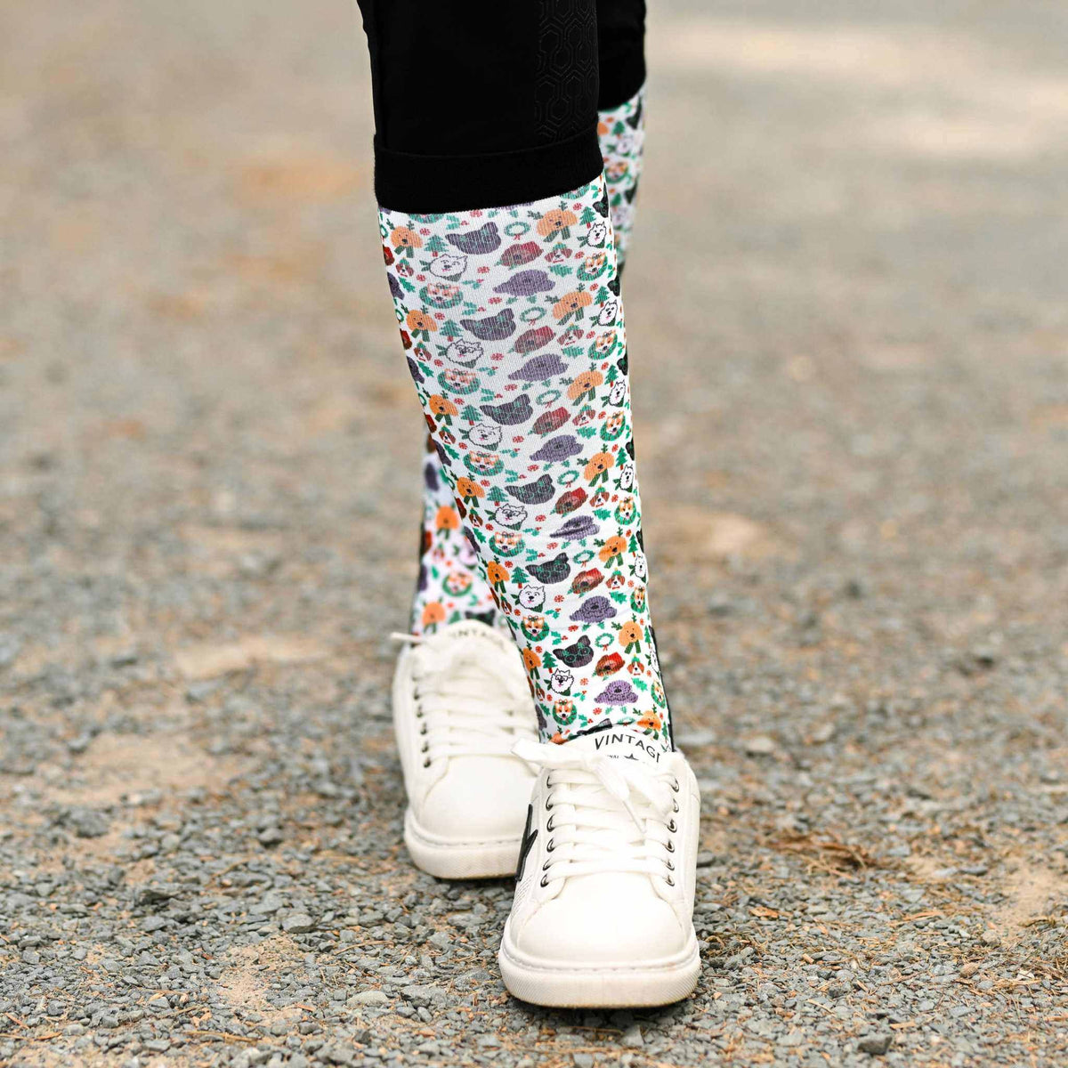 dreamers & schemers Pair & A Spare Deck the Paws Pair & A Spare Socks equestrian boot socks boot socks thin socks riding socks pattern socks tall socks funny socks knee high socks horse socks horse show socks