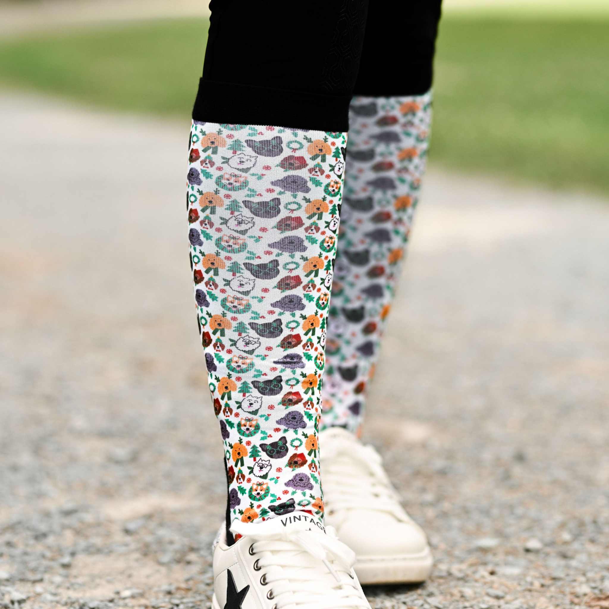 dreamers & schemers Pair & A Spare Deck the Paws Pair & A Spare Socks equestrian boot socks boot socks thin socks riding socks pattern socks tall socks funny socks knee high socks horse socks horse show socks