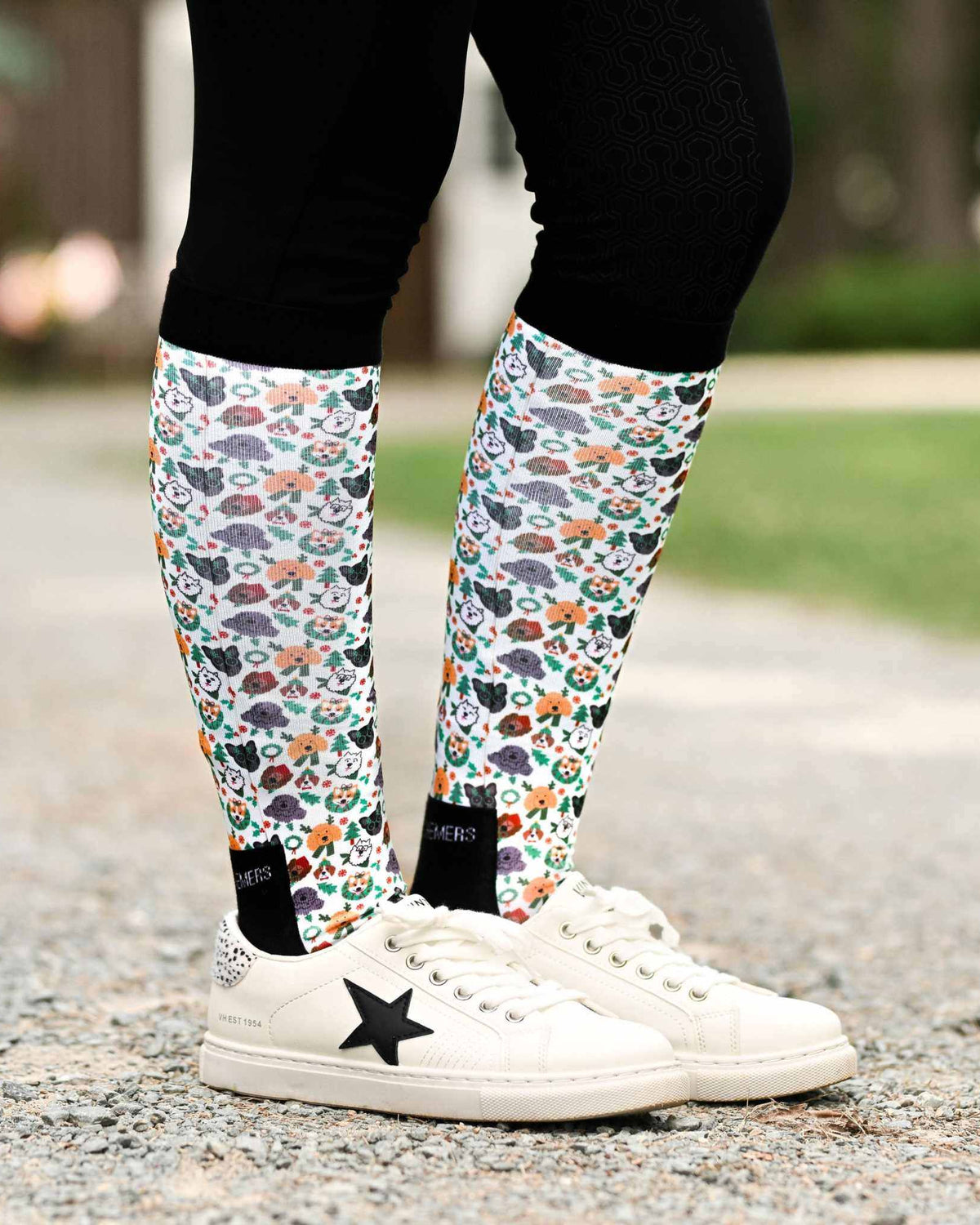 dreamers & schemers Pair & A Spare Deck the Paws Pair & A Spare Socks equestrian boot socks boot socks thin socks riding socks pattern socks tall socks funny socks knee high socks horse socks horse show socks