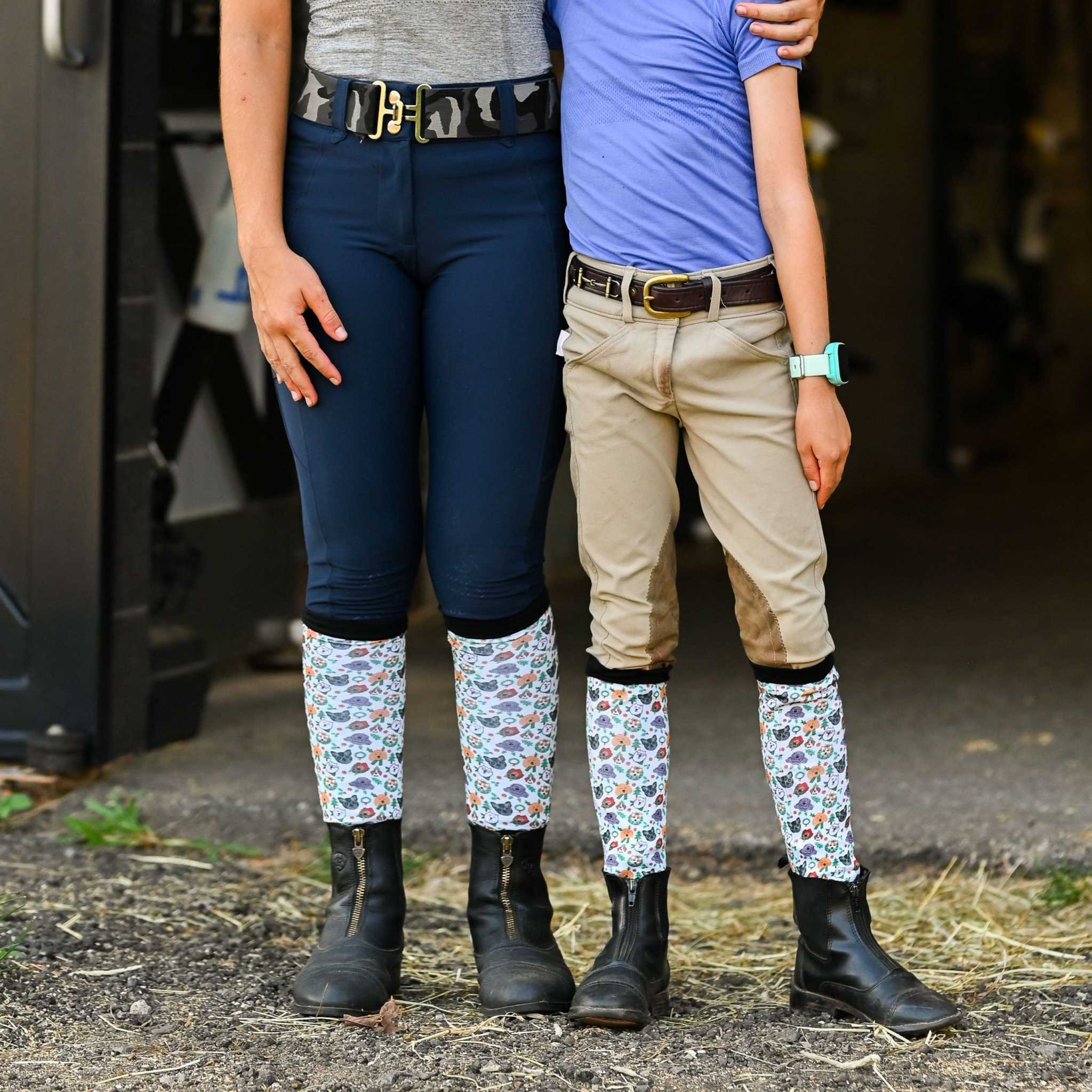 dreamers & schemers Youth Deck the Paws Youth Pair & A Spare Socks equestrian boot socks boot socks thin socks riding socks pattern socks tall socks funny socks knee high socks horse socks horse show socks
