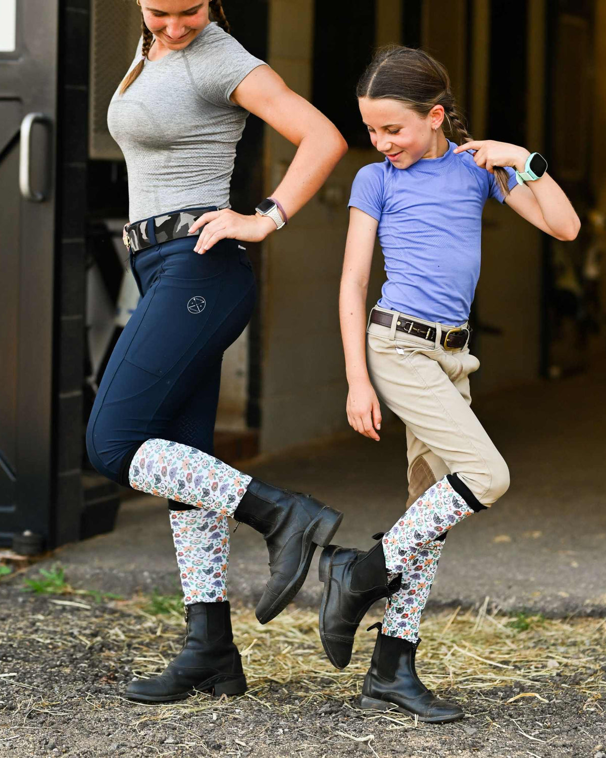 dreamers & schemers Youth Deck the Paws Youth Pair & A Spare Socks equestrian boot socks boot socks thin socks riding socks pattern socks tall socks funny socks knee high socks horse socks horse show socks