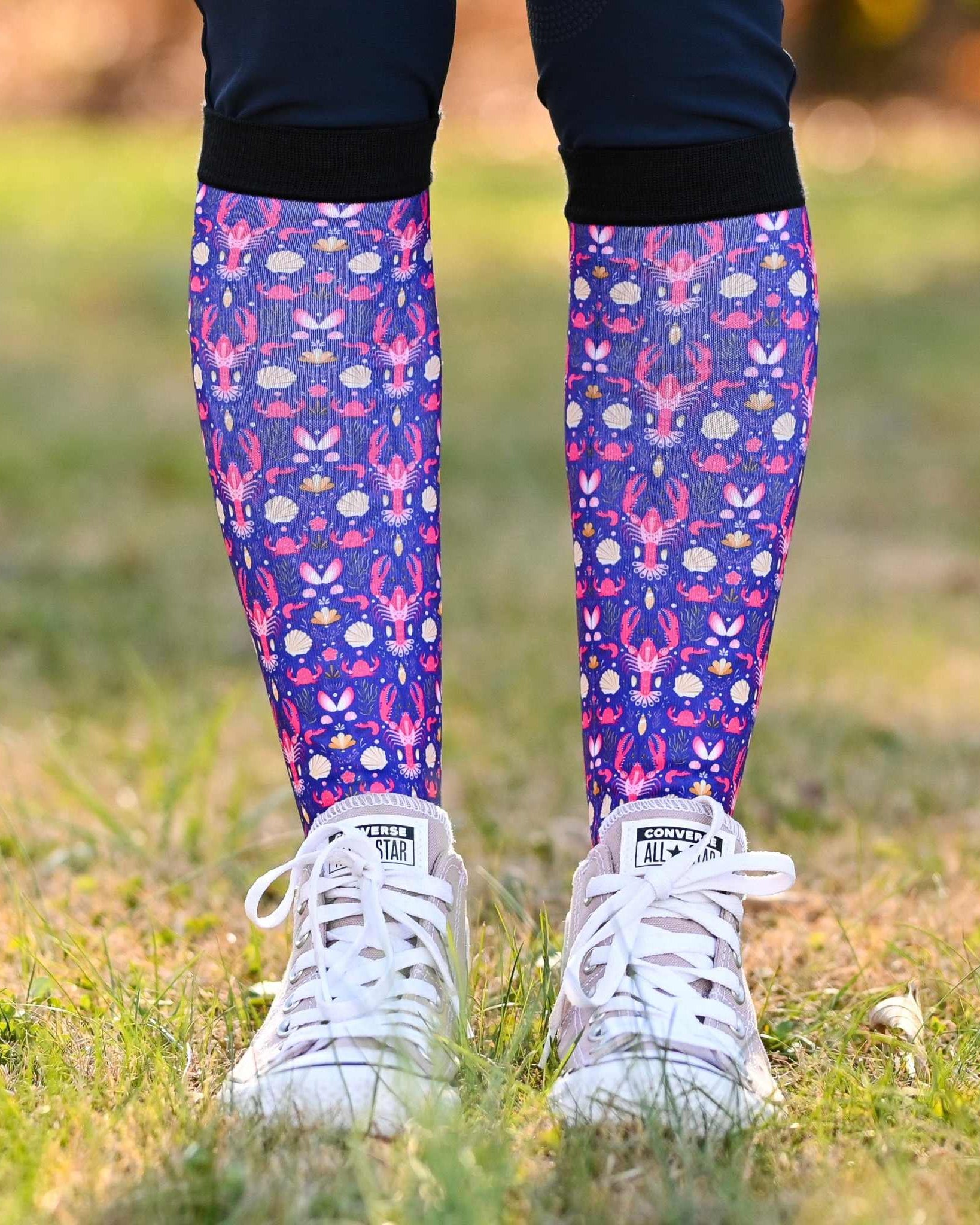 dreamers & schemers Pair & A Spare Don't Be Shellfish Pair & a Spare Socks equestrian boot socks boot socks thin socks riding socks pattern socks tall socks funny socks knee high socks horse socks horse show socks