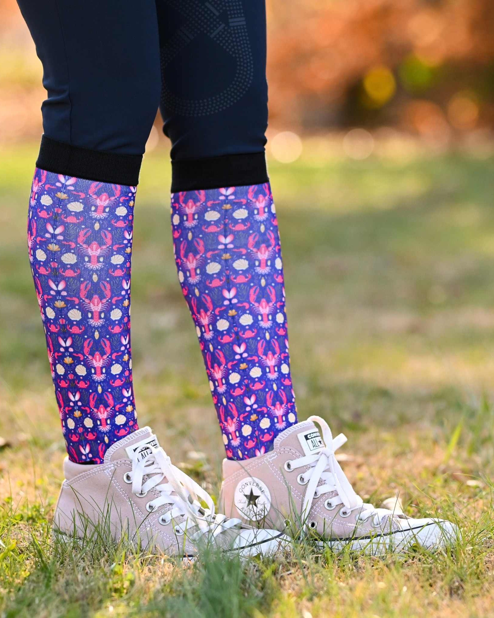 dreamers & schemers Pair & A Spare Don't Be Shellfish Pair & a Spare Socks equestrian boot socks boot socks thin socks riding socks pattern socks tall socks funny socks knee high socks horse socks horse show socks