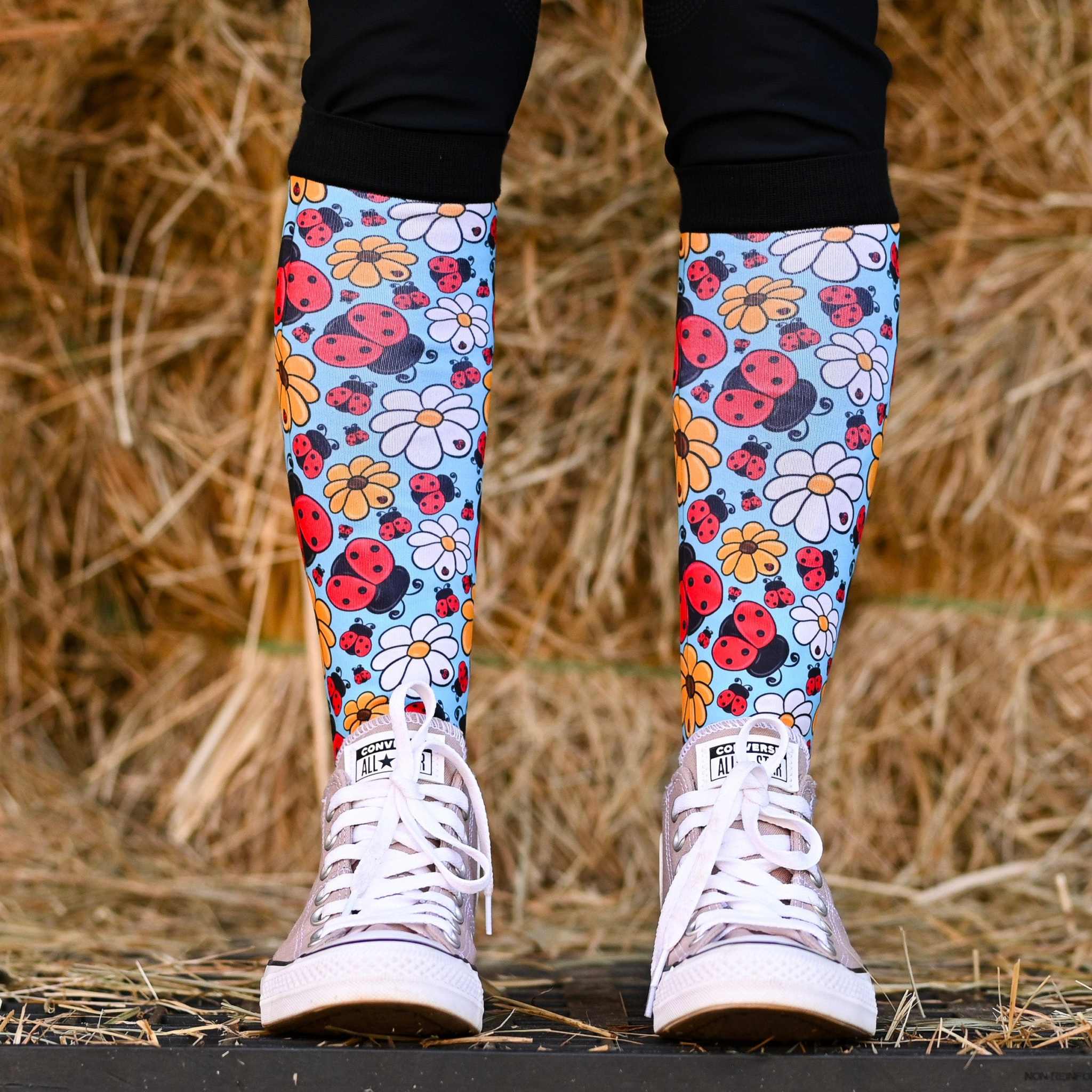 dreamers & schemers Pair & A Spare Don't Bug Me Pair & a Spare Socks equestrian boot socks boot socks thin socks riding socks pattern socks tall socks funny socks knee high socks horse socks horse show socks