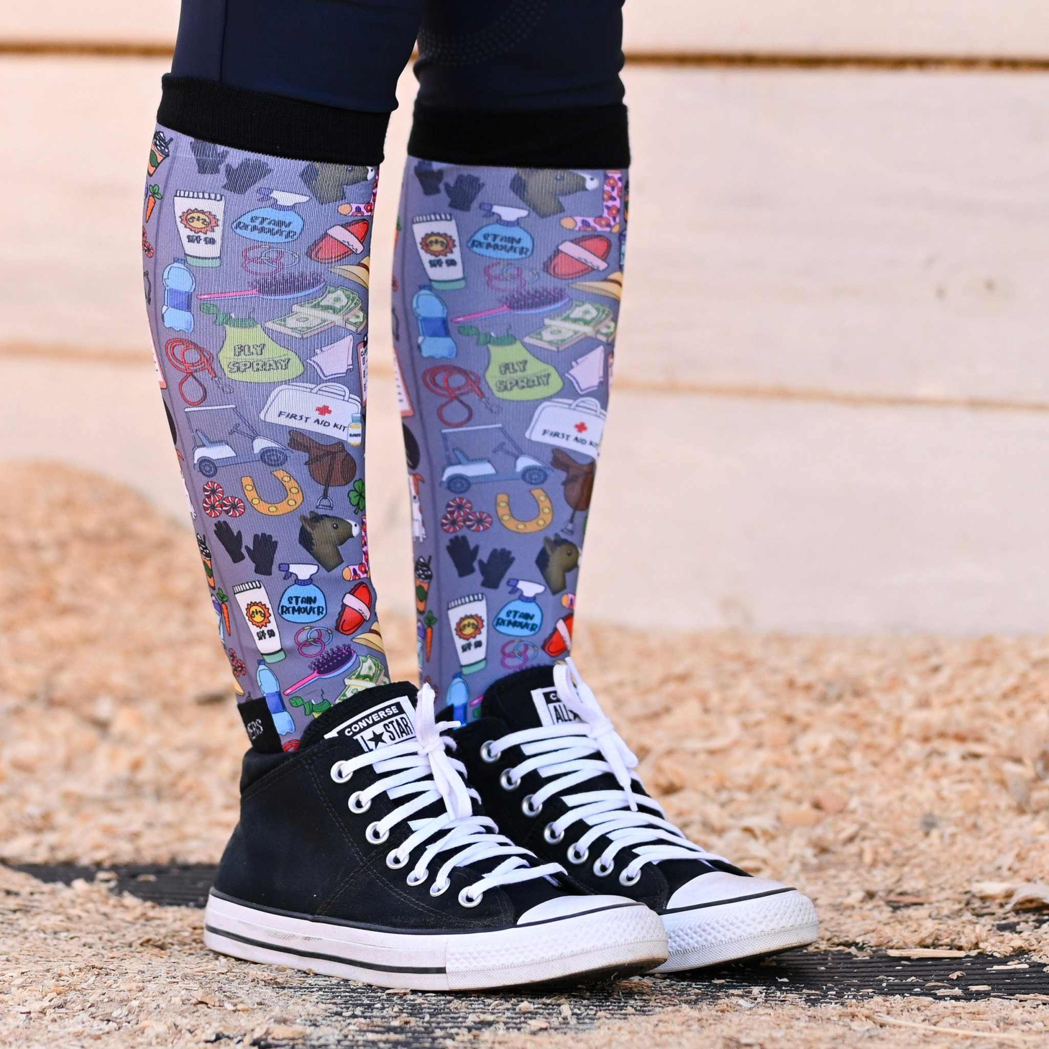 dreamers & schemers Pair & A Spare Don't Forget! Pair & a Spare Socks equestrian boot socks boot socks thin socks riding socks pattern socks tall socks funny socks knee high socks horse socks horse show socks