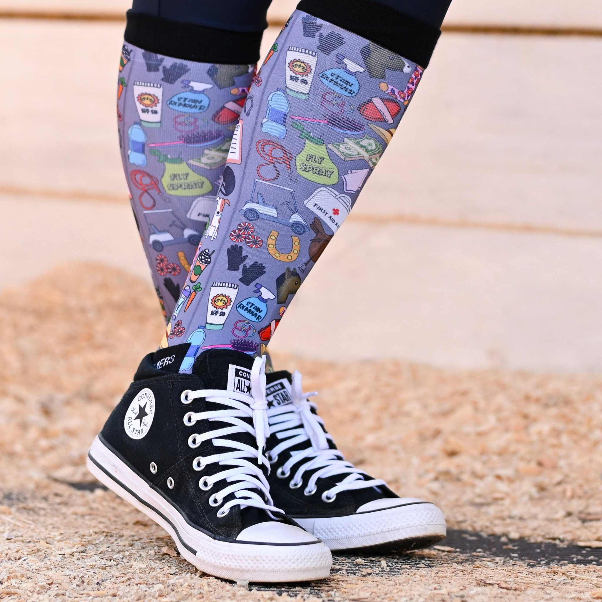 dreamers & schemers Pair & A Spare Don't Forget! Pair & a Spare Socks equestrian boot socks boot socks thin socks riding socks pattern socks tall socks funny socks knee high socks horse socks horse show socks