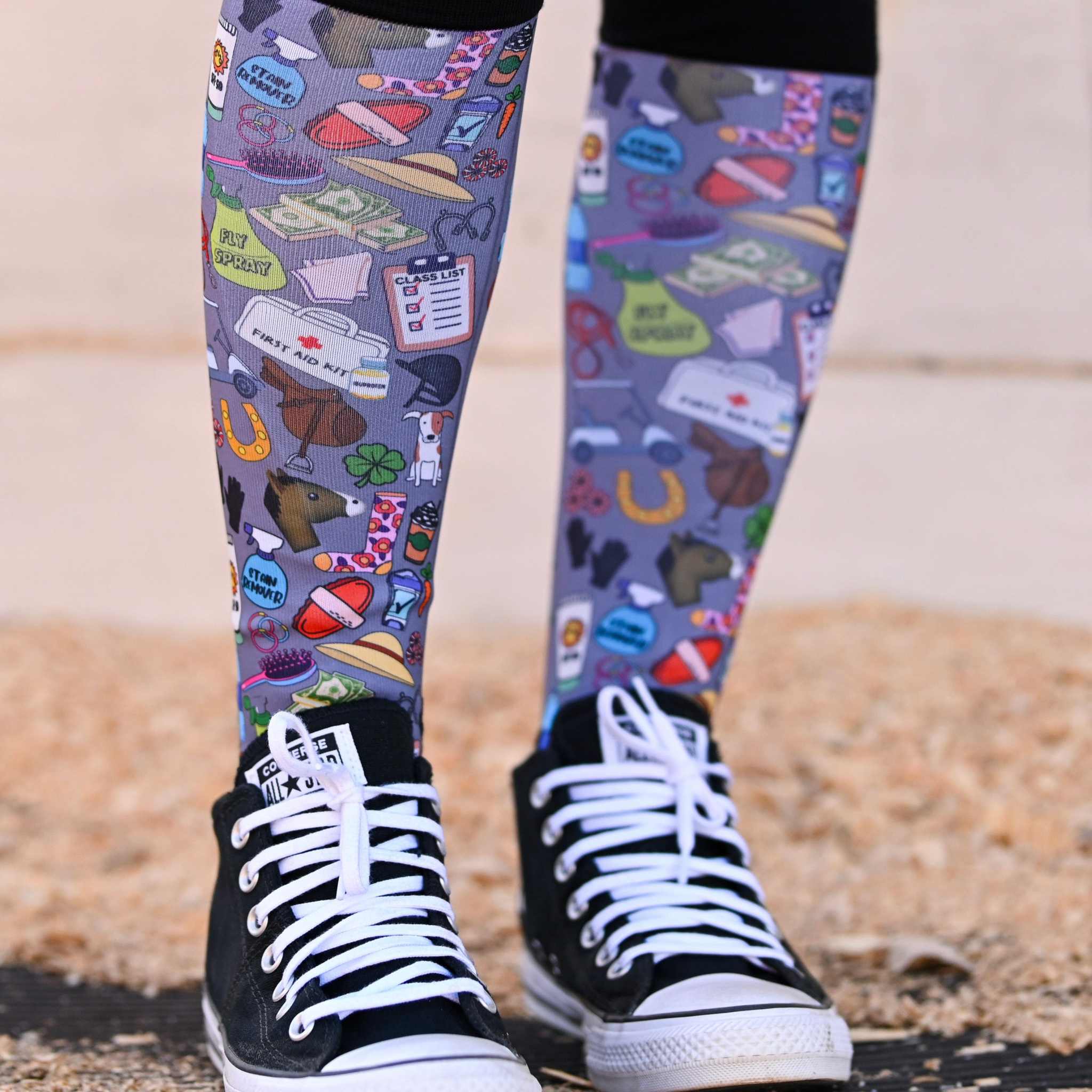 dreamers & schemers Pair & A Spare Don't Forget! Pair & a Spare Socks equestrian boot socks boot socks thin socks riding socks pattern socks tall socks funny socks knee high socks horse socks horse show socks