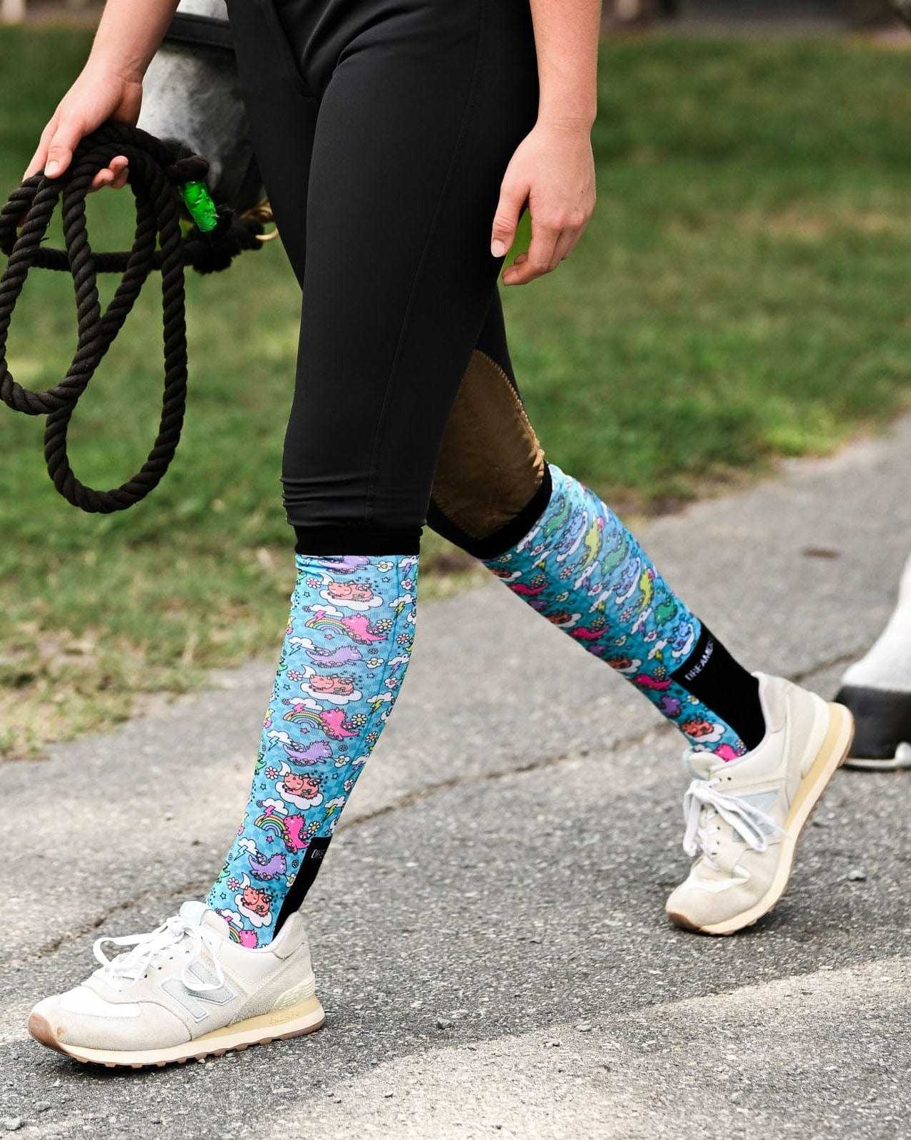 dreamers & schemers Pair & A Spare Dragon Dreams Pair & A Spare Socks equestrian boot socks boot socks thin socks riding socks pattern socks tall socks funny socks knee high socks horse socks horse show socks