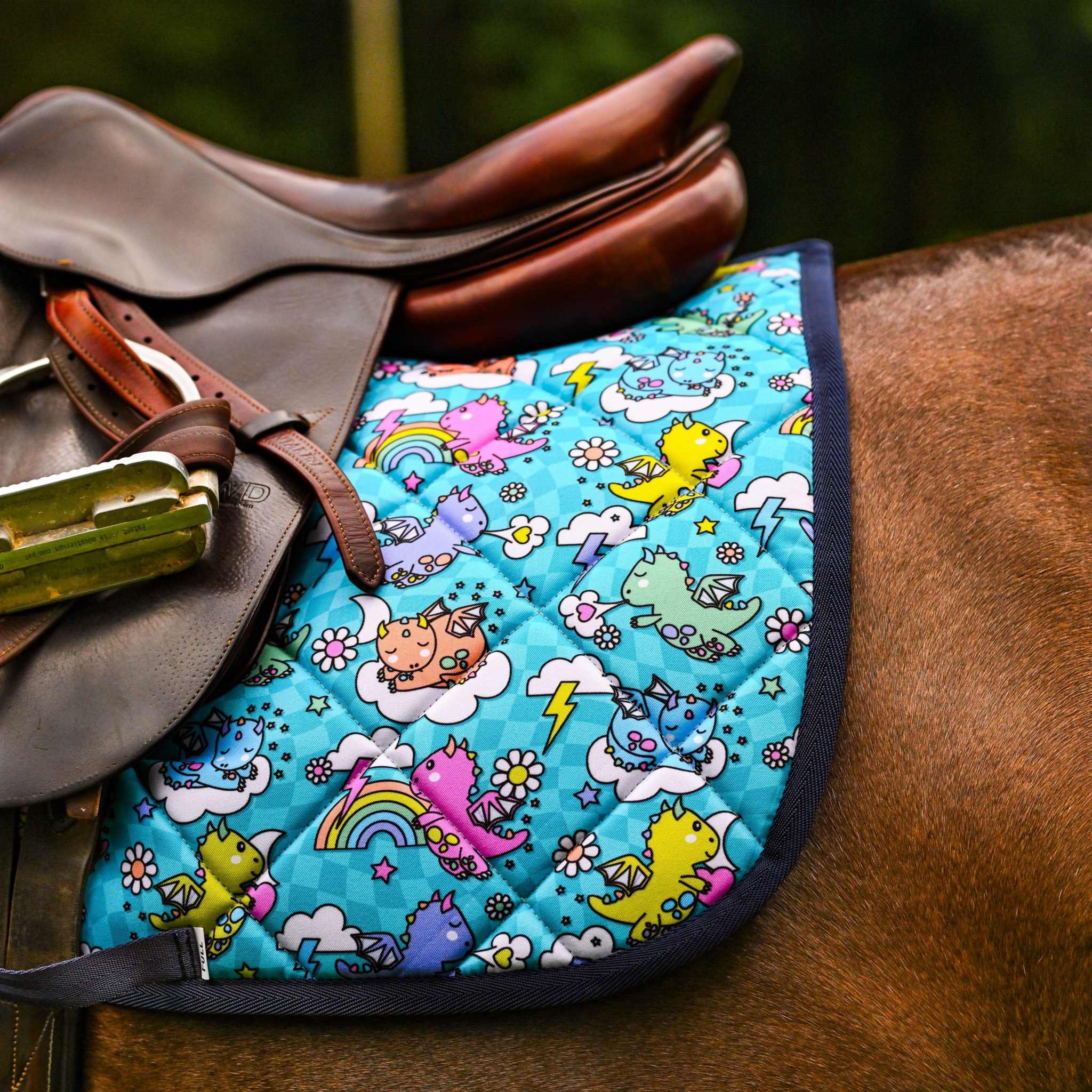 Dreamers & Schemers Dragon Dreams Saddle Pad – patterned saddle pad, equestrian gift, horseback riding gear from Dreamers & Schemers Saddle Pads