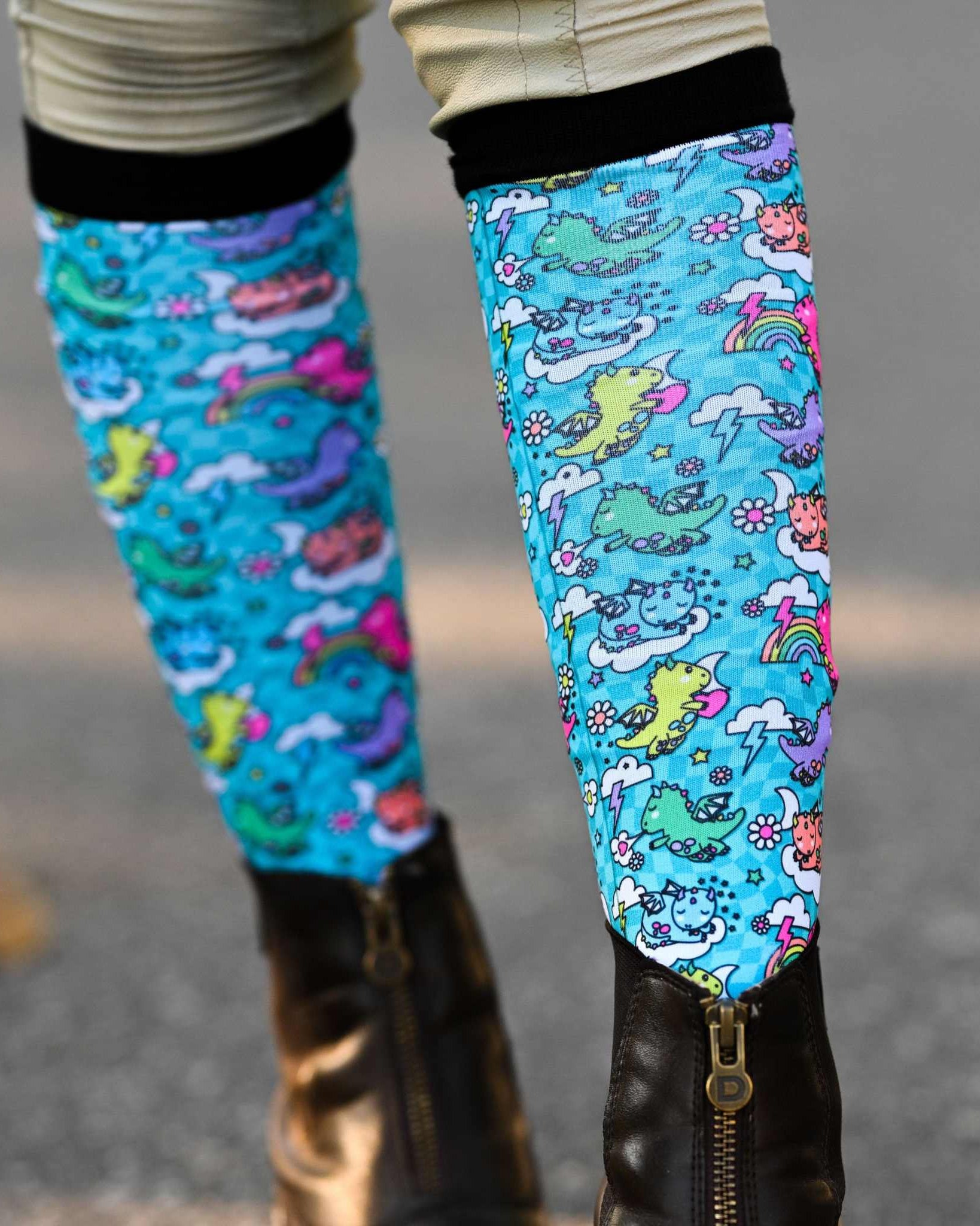 dreamers & schemers Youth Dragon Dreams Youth Pair & A Spare Socks equestrian boot socks boot socks thin socks riding socks pattern socks tall socks funny socks knee high socks horse socks horse show socks