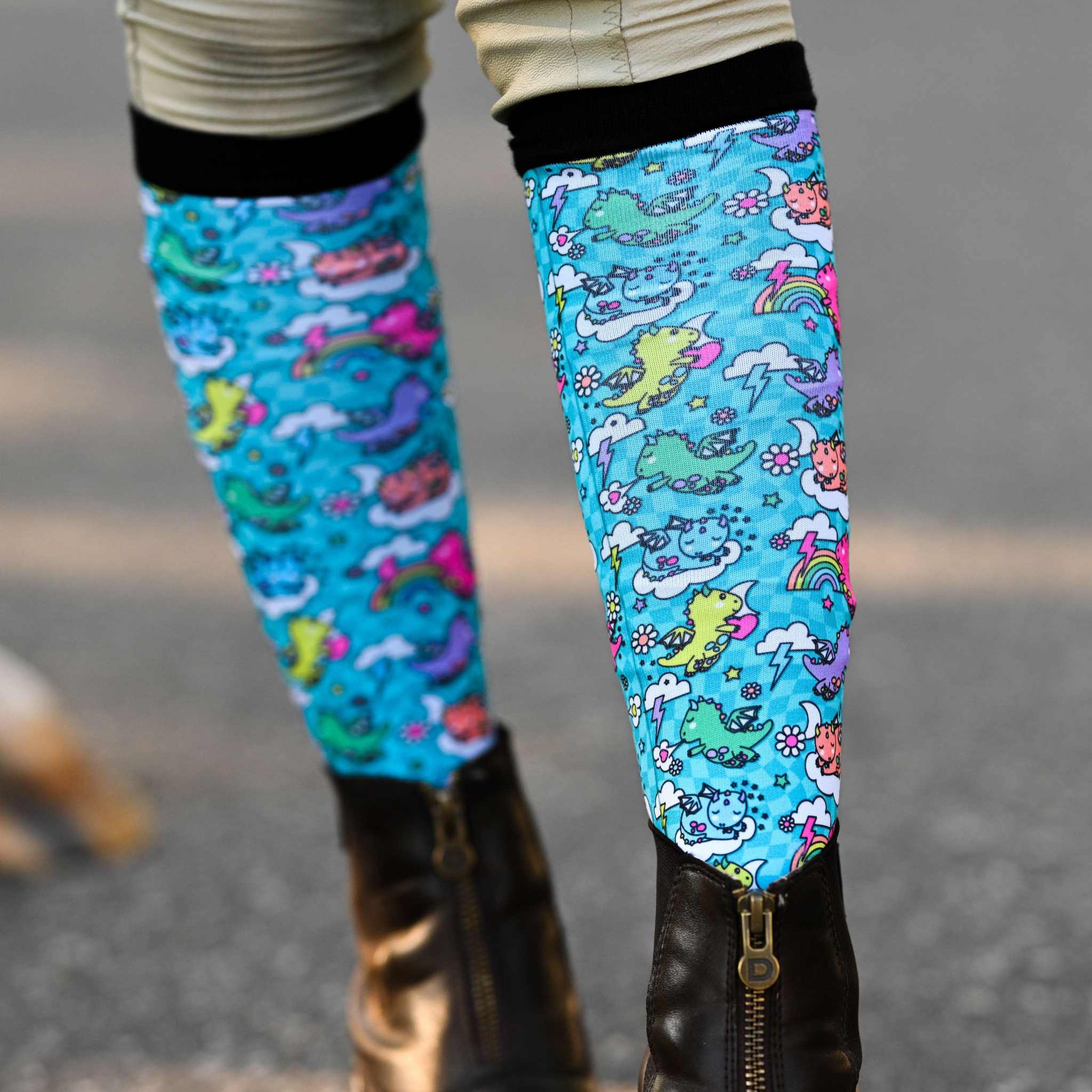dreamers & schemers Youth Dragon Dreams Youth Pair & A Spare Socks equestrian boot socks boot socks thin socks riding socks pattern socks tall socks funny socks knee high socks horse socks horse show socks