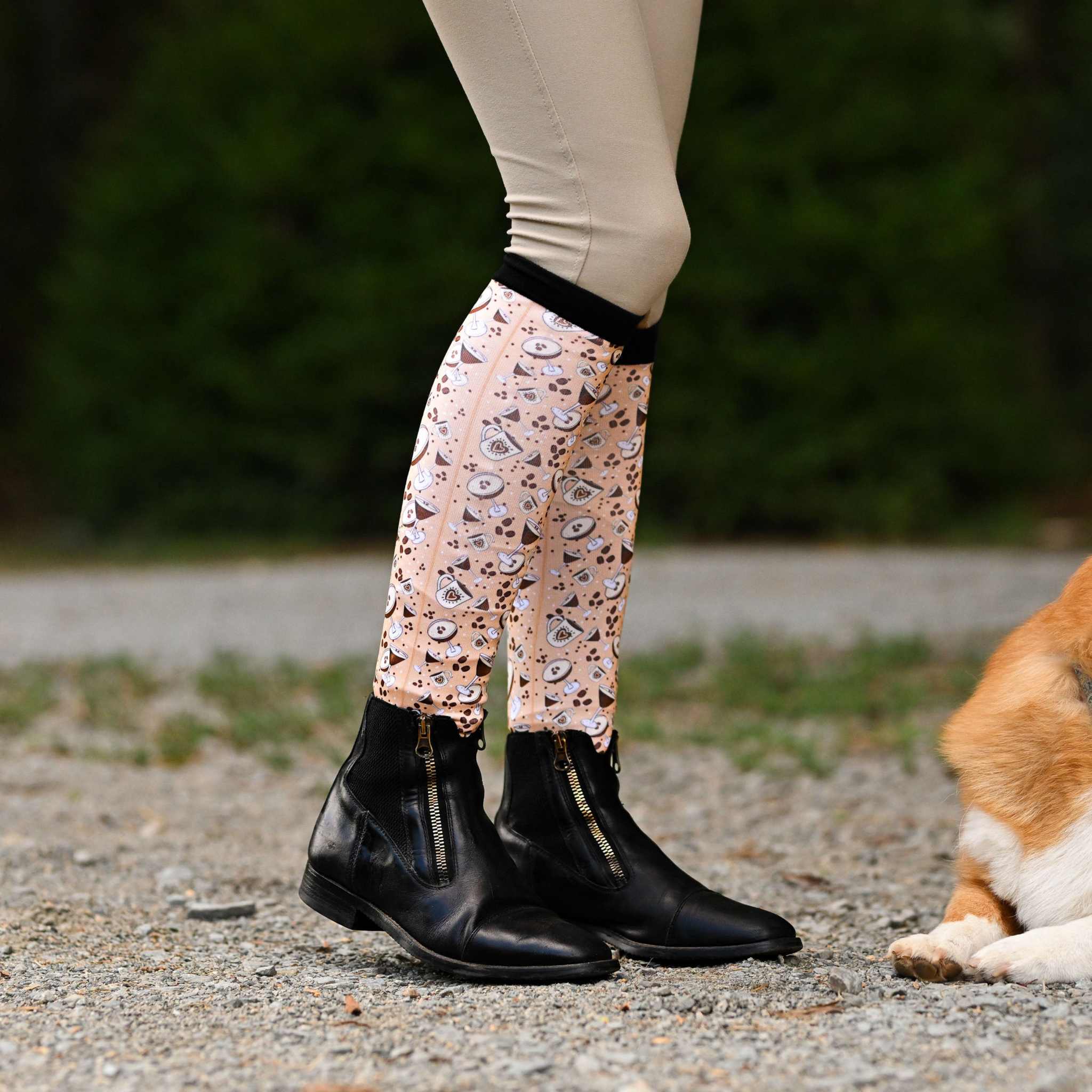 dreamers & schemers Pair & A Spare Espresso Yourself Pair & A Spare Socks equestrian boot socks boot socks thin socks riding socks pattern socks tall socks funny socks knee high socks horse socks horse show socks