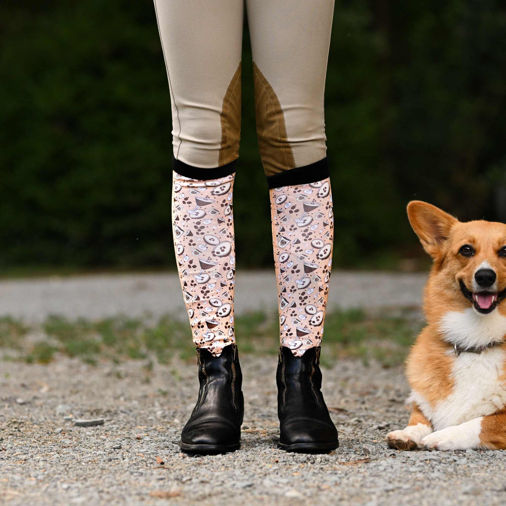dreamers & schemers Pair & A Spare Espresso Yourself Pair & A Spare Socks equestrian boot socks boot socks thin socks riding socks pattern socks tall socks funny socks knee high socks horse socks horse show socks