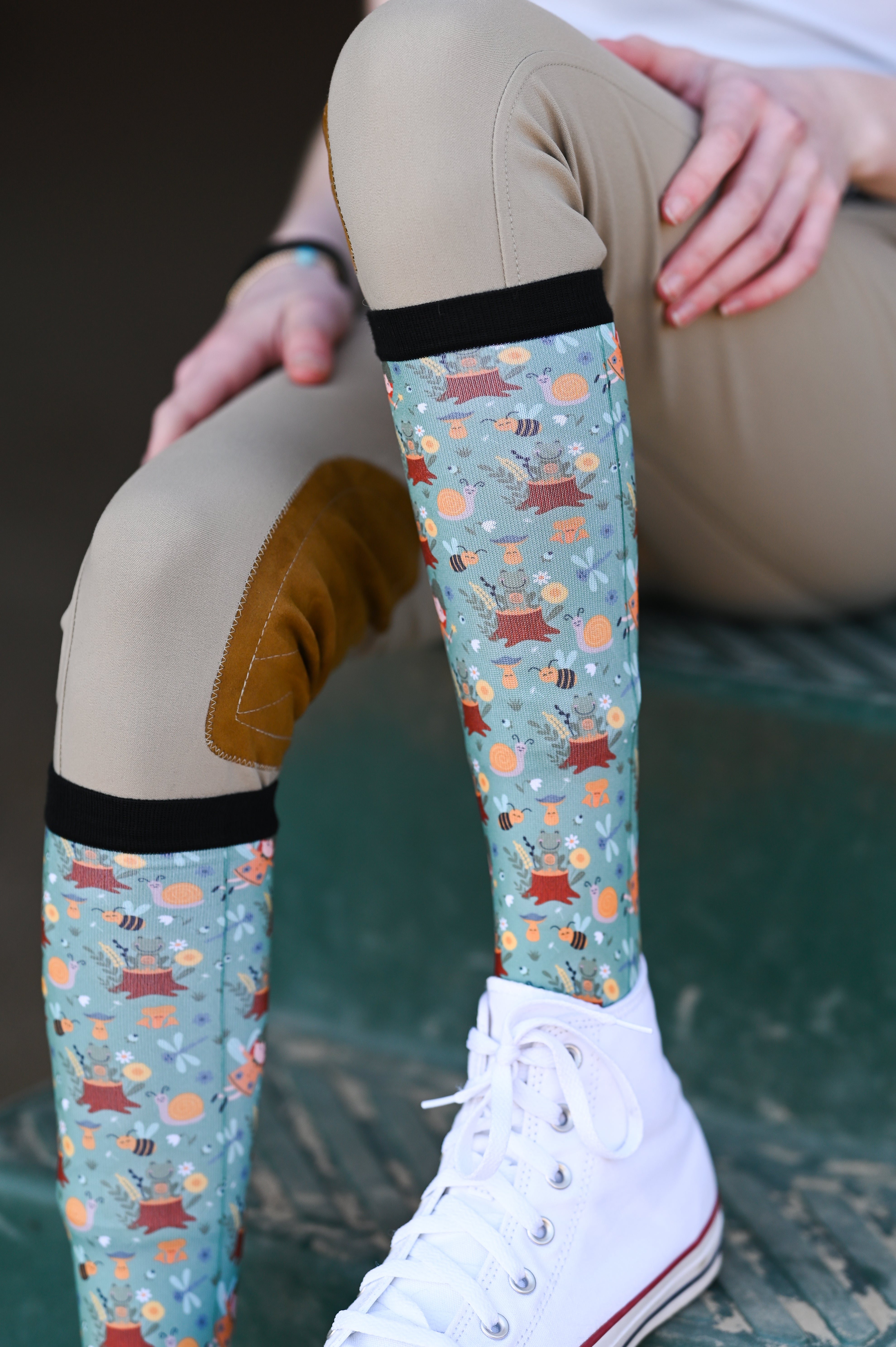 dreamers & schemers Pair & A Spare Forest Faries Youth Pair & a Spare equestrian boot socks boot socks thin socks riding socks pattern socks tall socks funny socks knee high socks horse socks horse show socks