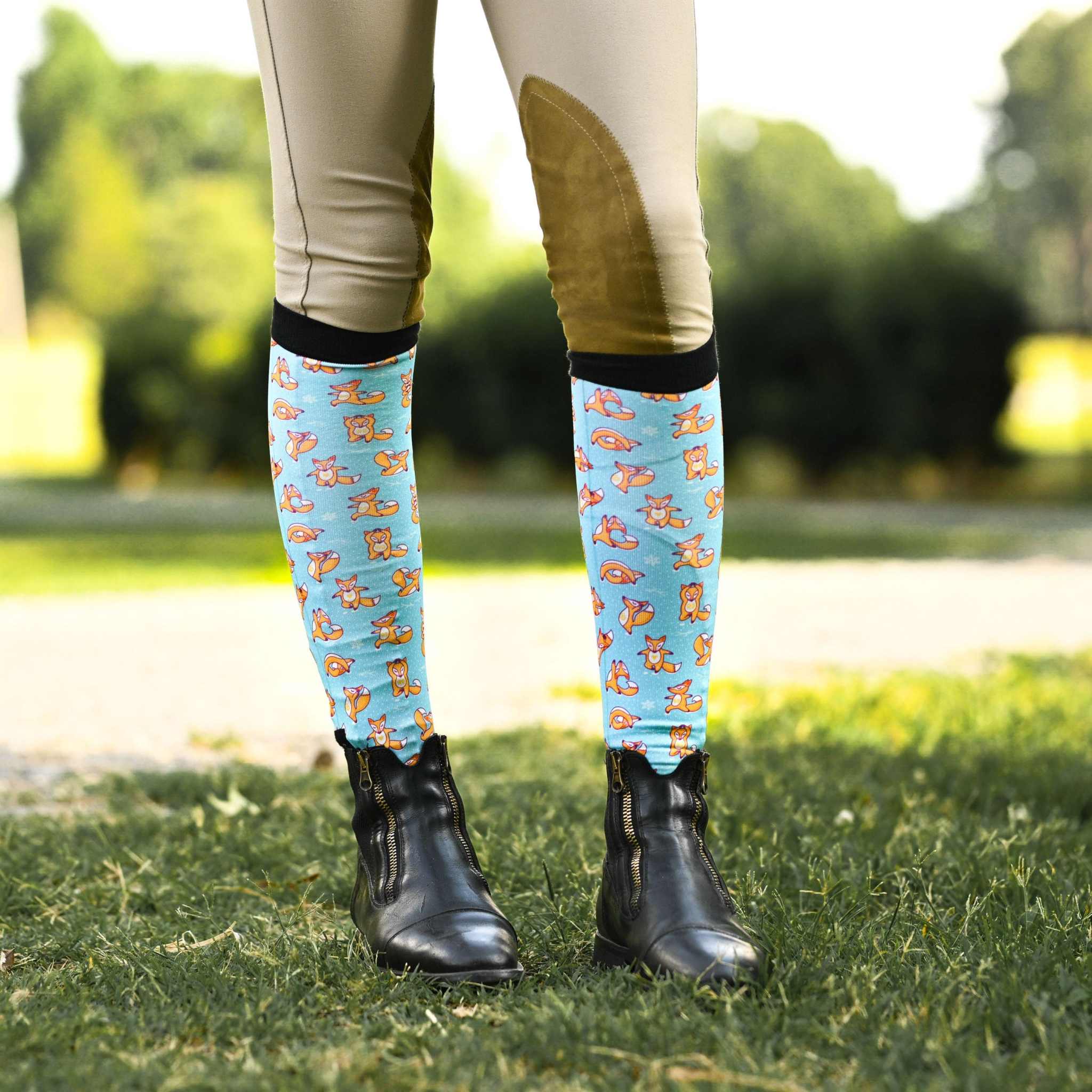 dreamers & schemers Pair & A Spare Foxy Flex Pair & A Spare Socks equestrian boot socks boot socks thin socks riding socks pattern socks tall socks funny socks knee high socks horse socks horse show socks