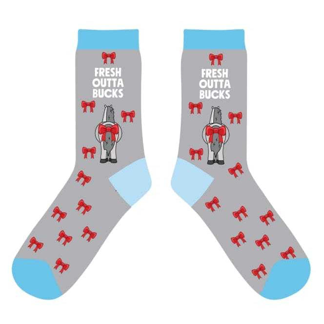 dreamers & schemers Crew Sock Fresh Outta Bucks Crew Socks equestrian boot socks boot socks thin socks riding socks pattern socks tall socks funny socks knee high socks horse socks horse show socks