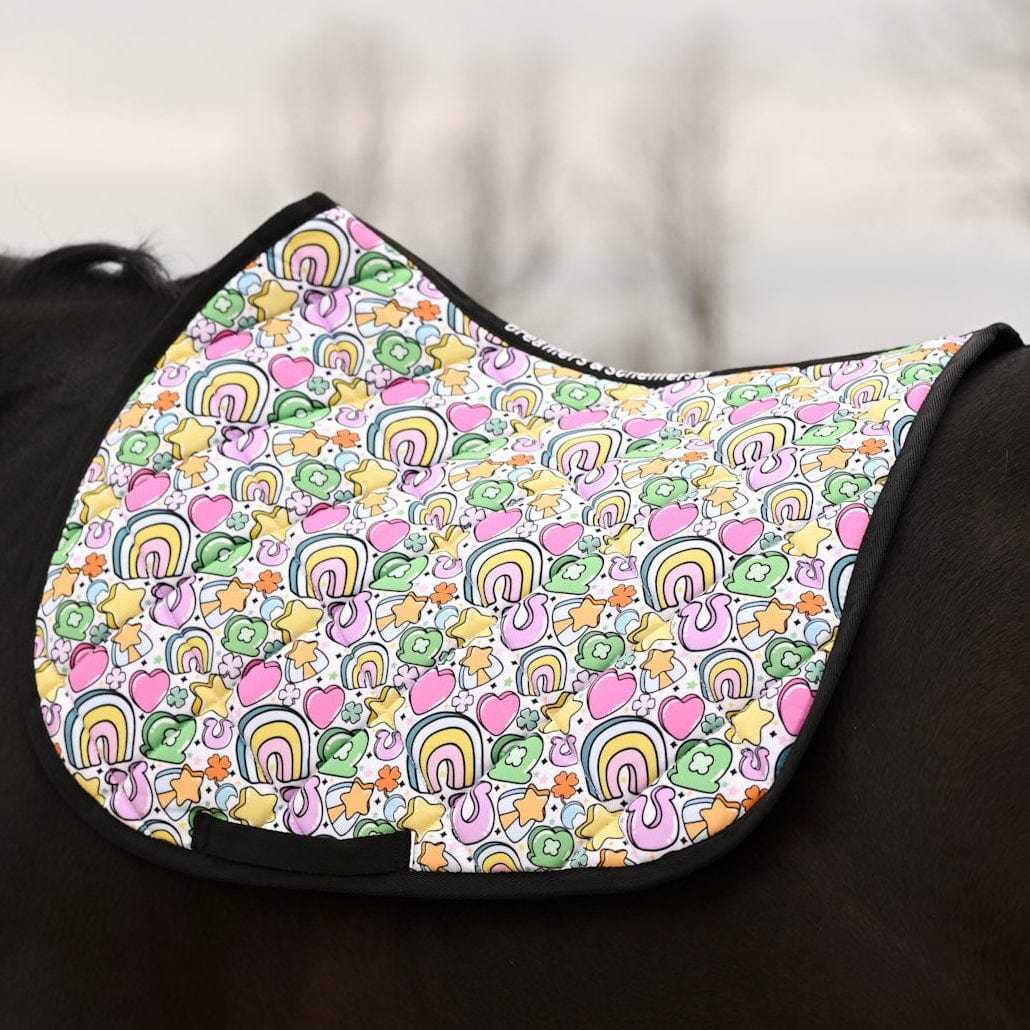 Dreamers & Schemers Full O Luck Saddle Pad – patterned saddle pad, equestrian gift, horseback riding gear from Dreamers & Schemers Saddle Pads